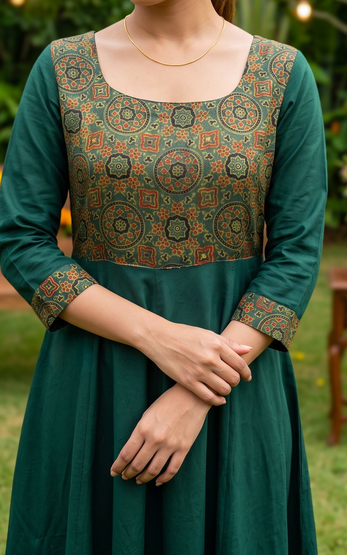 Kanmani Green (Kurti+Dupatta)