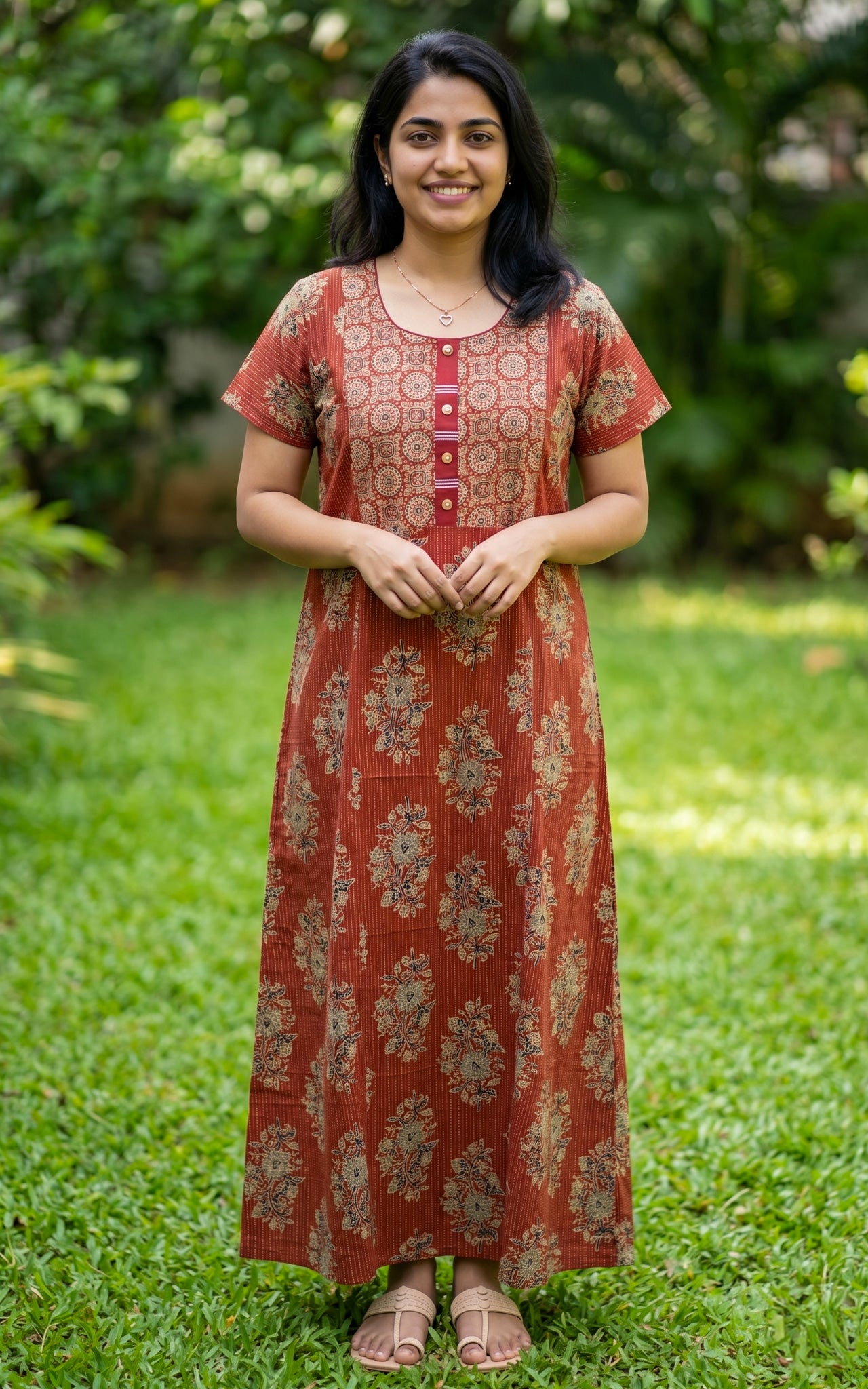 Cotton Straight Fit Nighty-162SS5