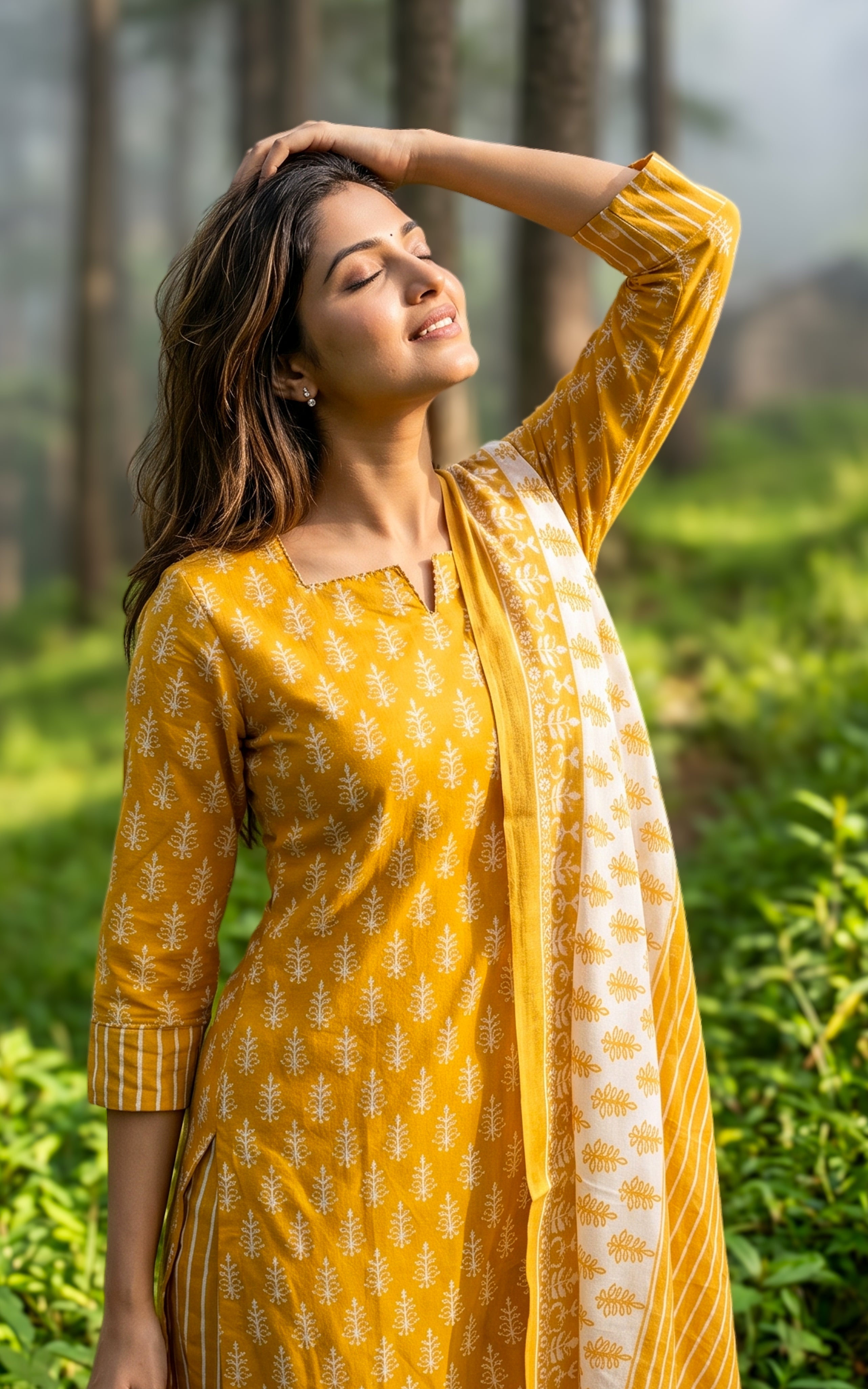 Mrinalini Mustard (Kurti+Pant+Dupatta)