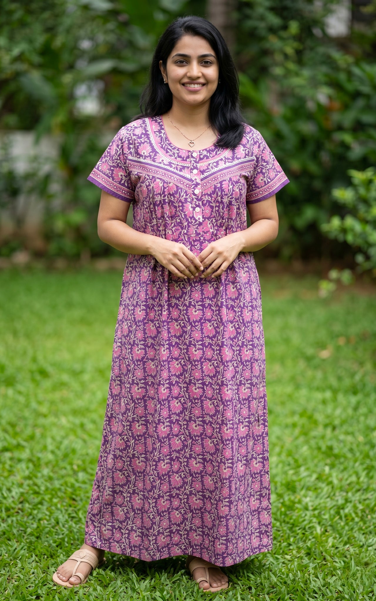 Cotton Straight Fit Nighty-162SS3