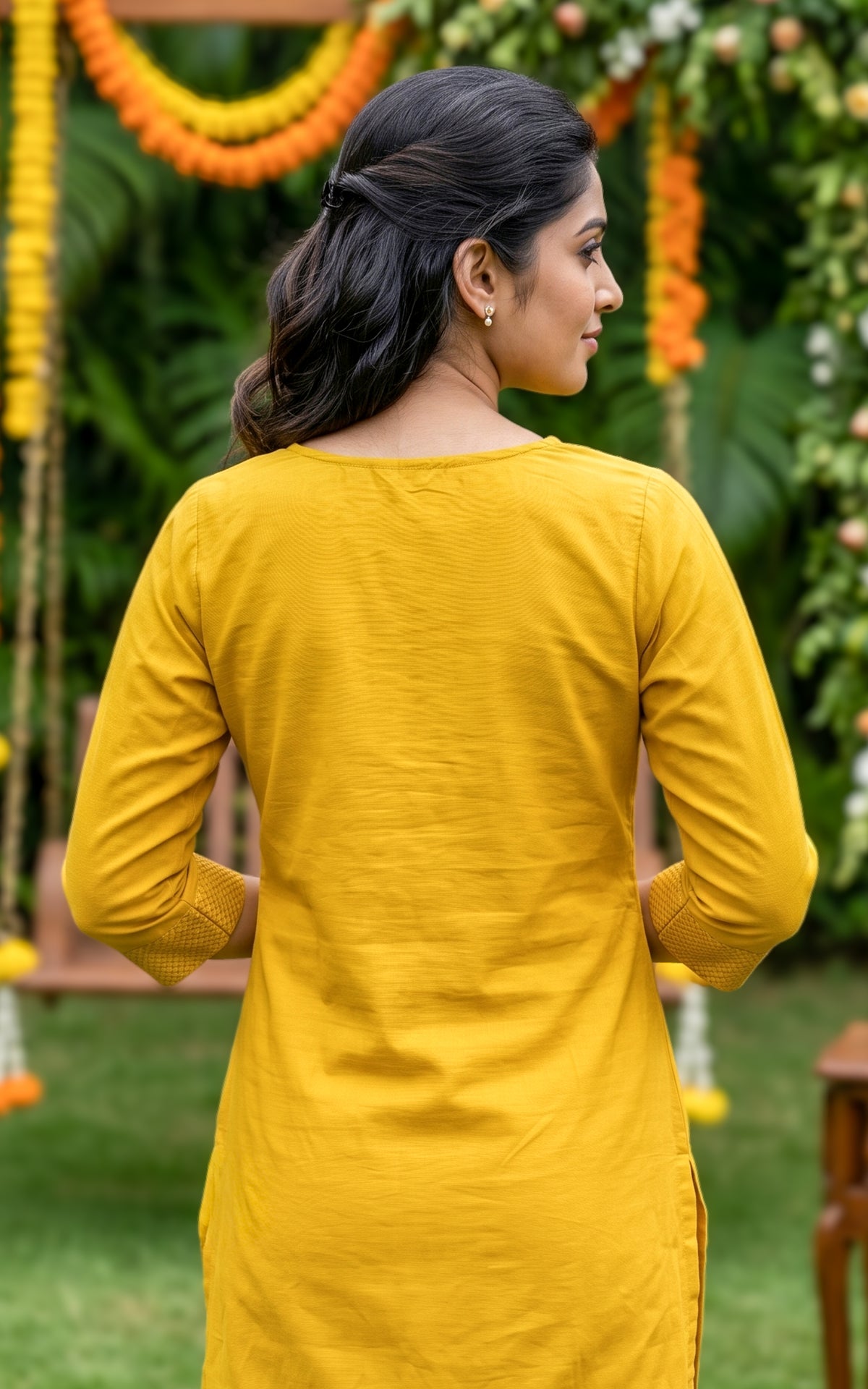 Delisha Lime yellow (Kurti+Dupatta)