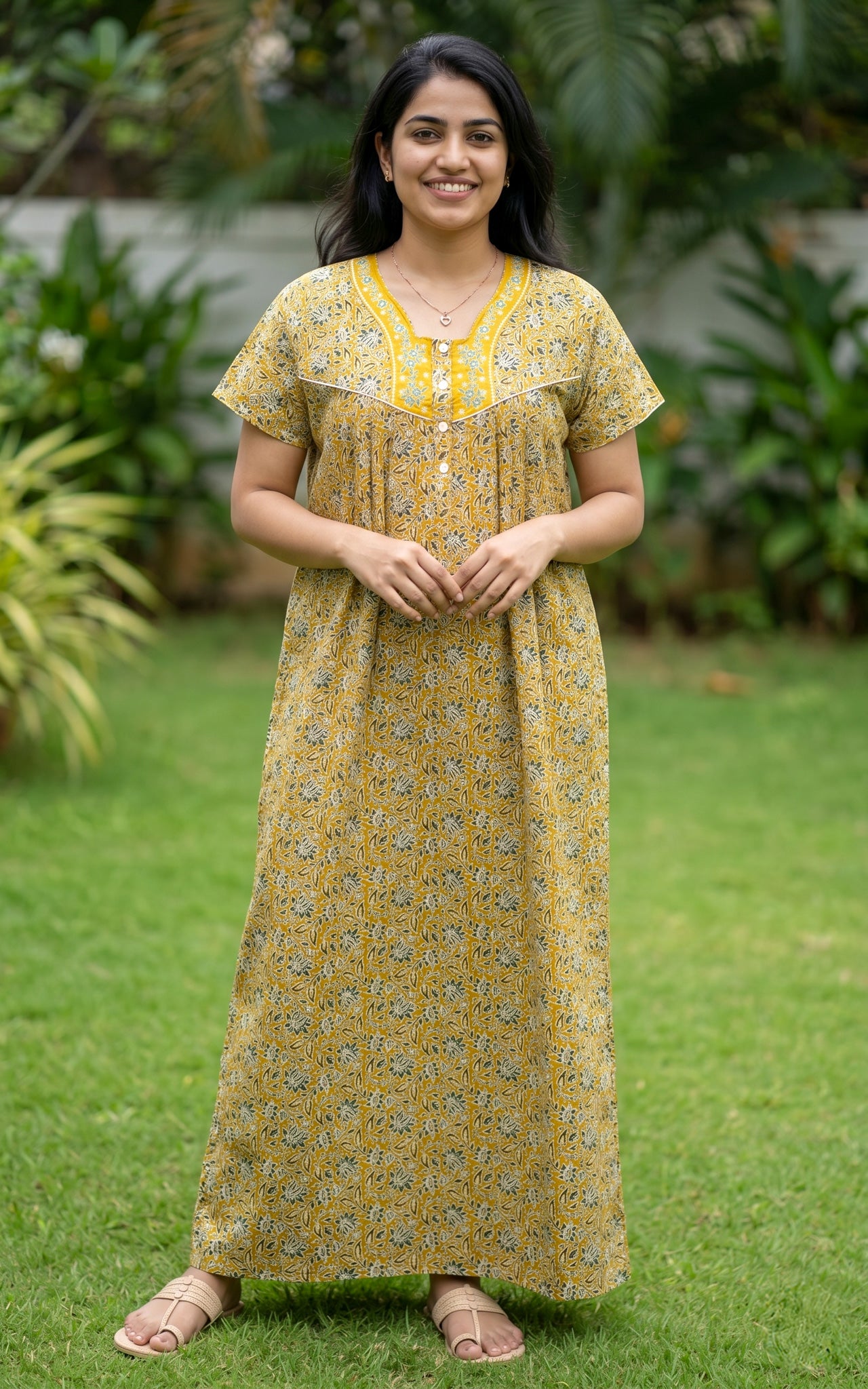 Cotton Straight Fit Nighty-162SS11A