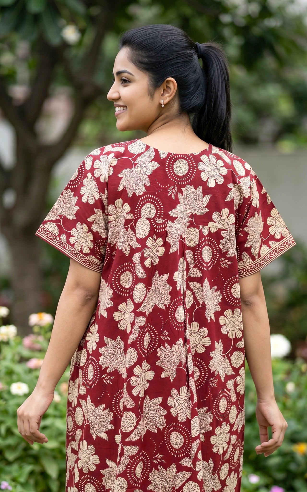 Cotton Straight Fit Nighty-162SS9B