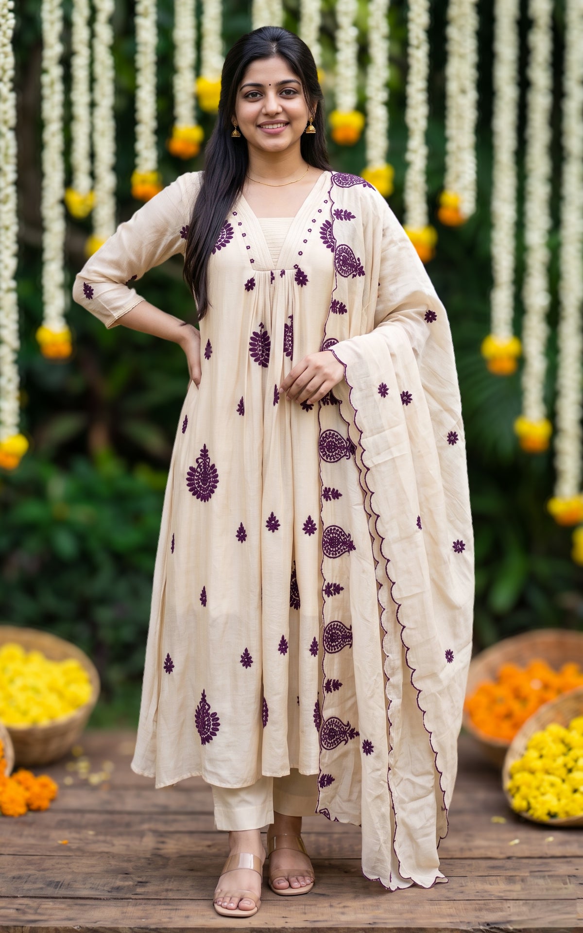 Poomugil (Kurti+Pant+Dupatta)