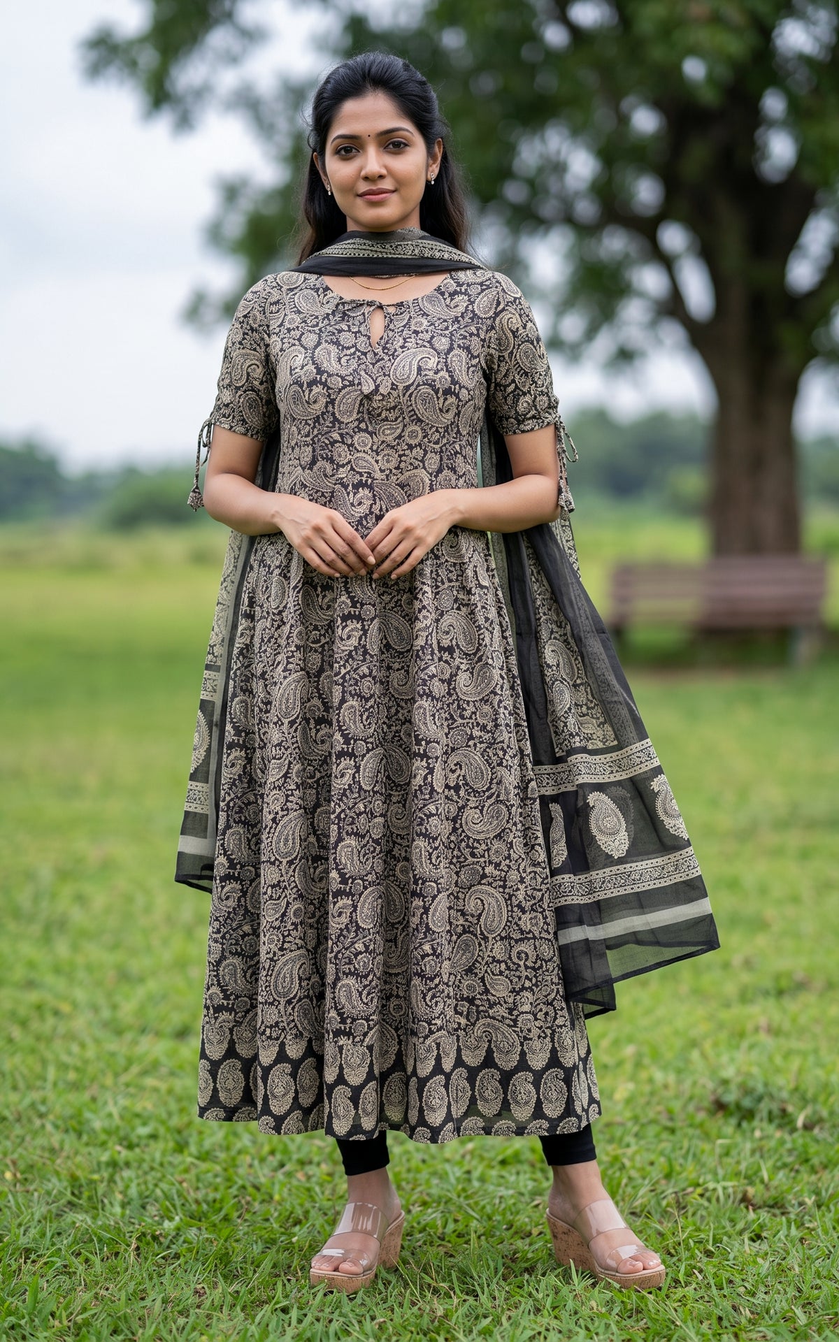 Aadhila Black (Kurti+Dupatta)