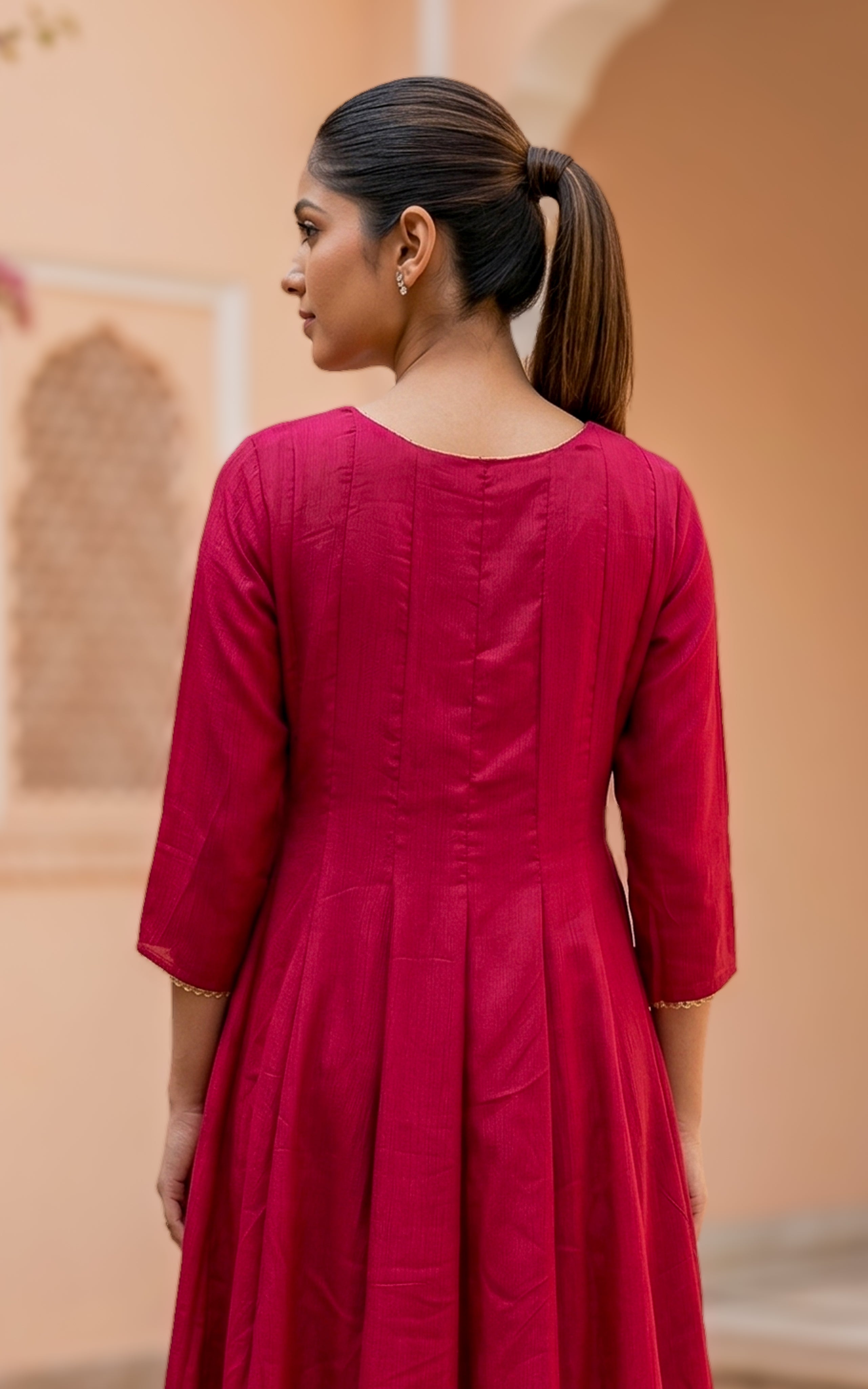 Sreelakha Red (Kurti+Dupatta)