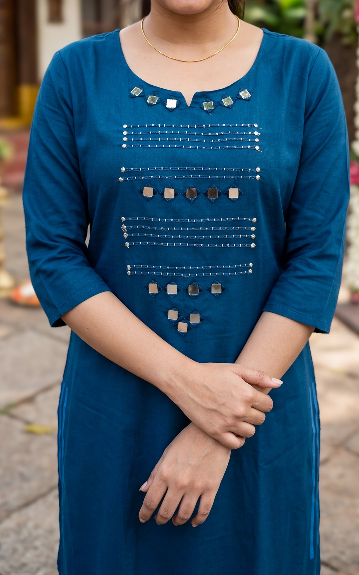 Vishmina Handblock Blue (Kurti+Pant+Dupatta)