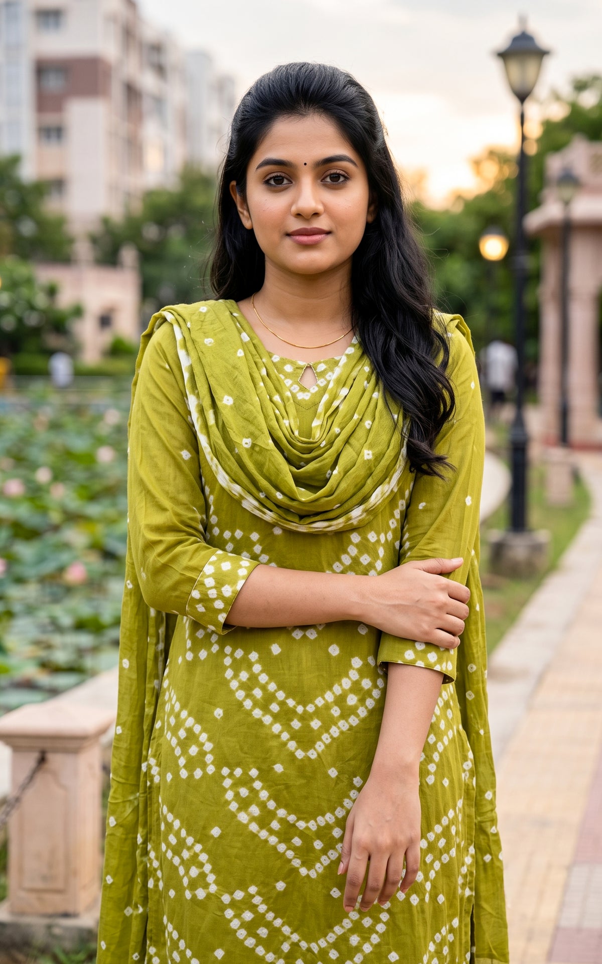 Rithushka Pista Green A (Kurti+Pant+Dupatta)