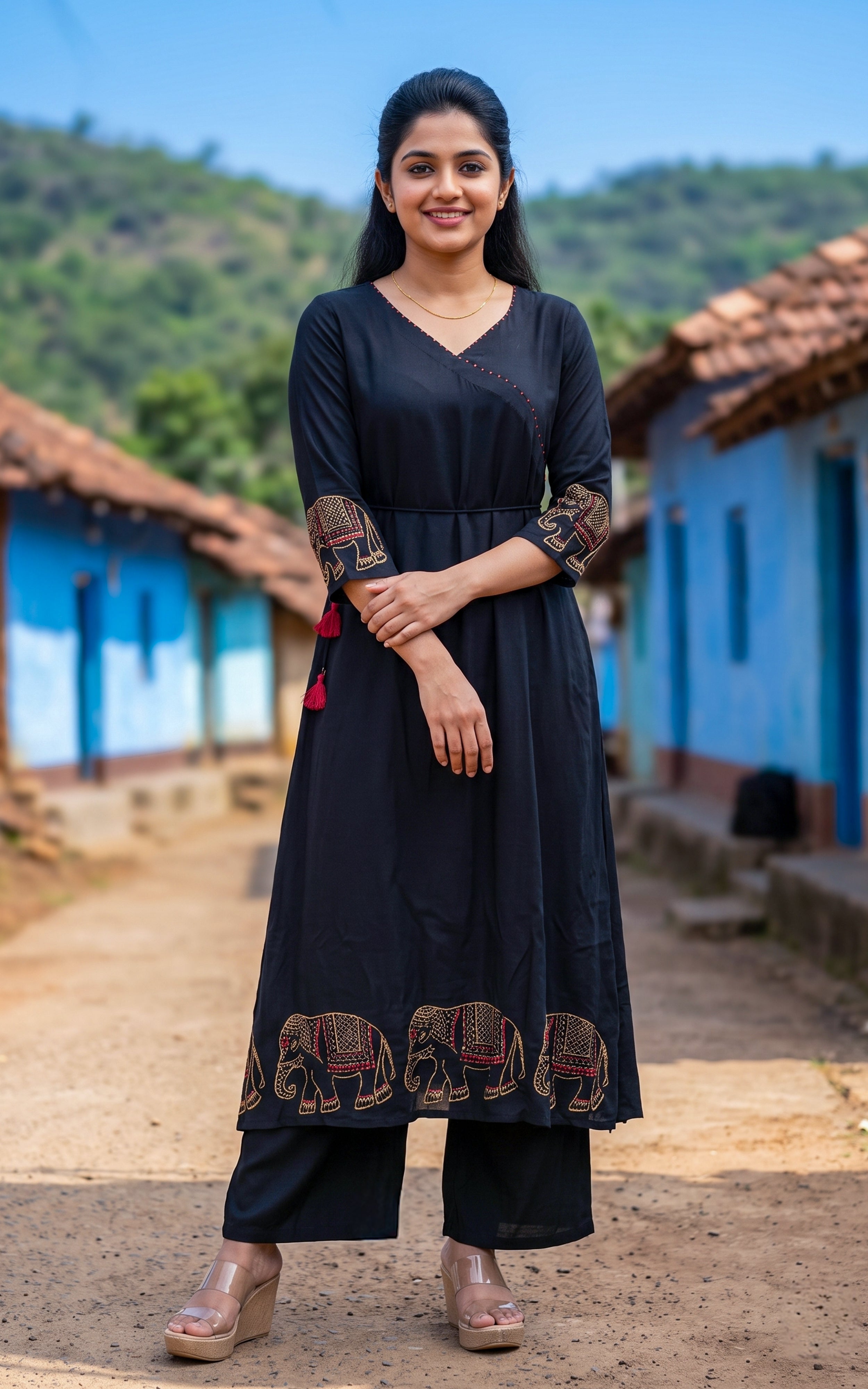Rubini Black (Kurti+Dupatta)