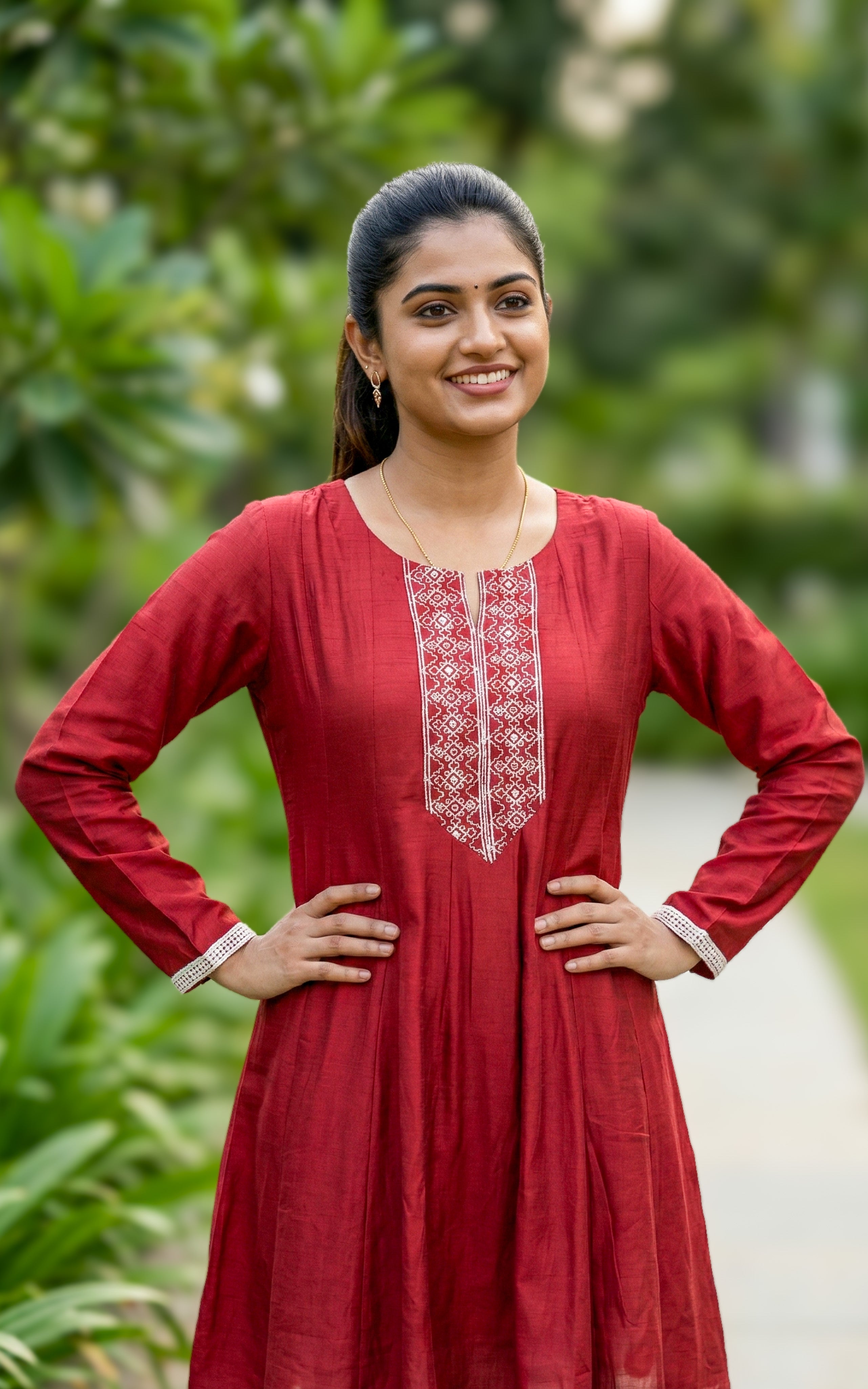 Maroon ethnic anarkali kurti
designer art silk flared kurti
festive chikankari embroidered kurti
traditional anarkali kurti for women