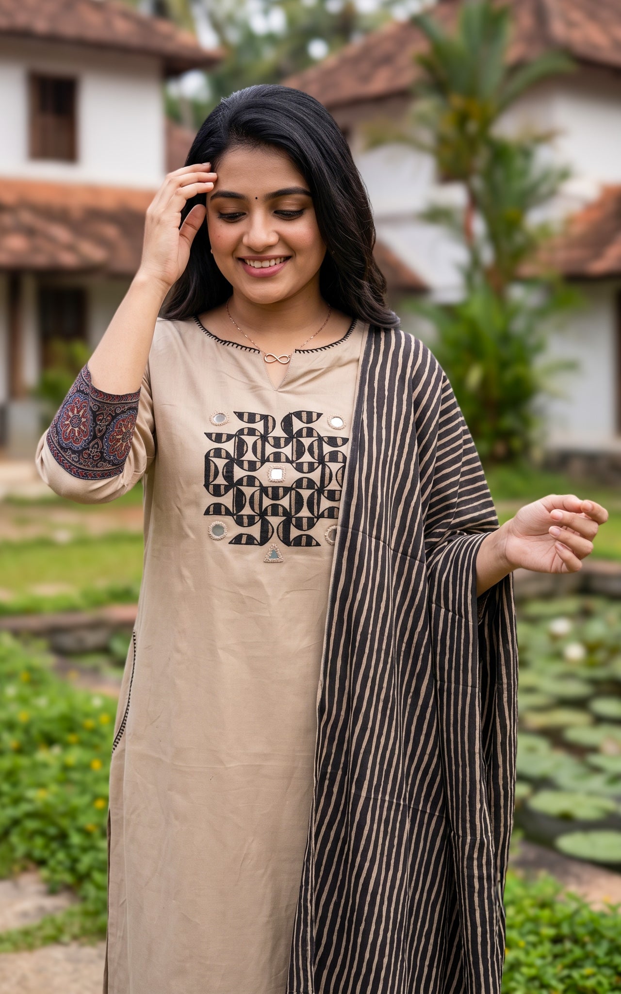 Analika Beige (Kurti+Pant+Dupatta)