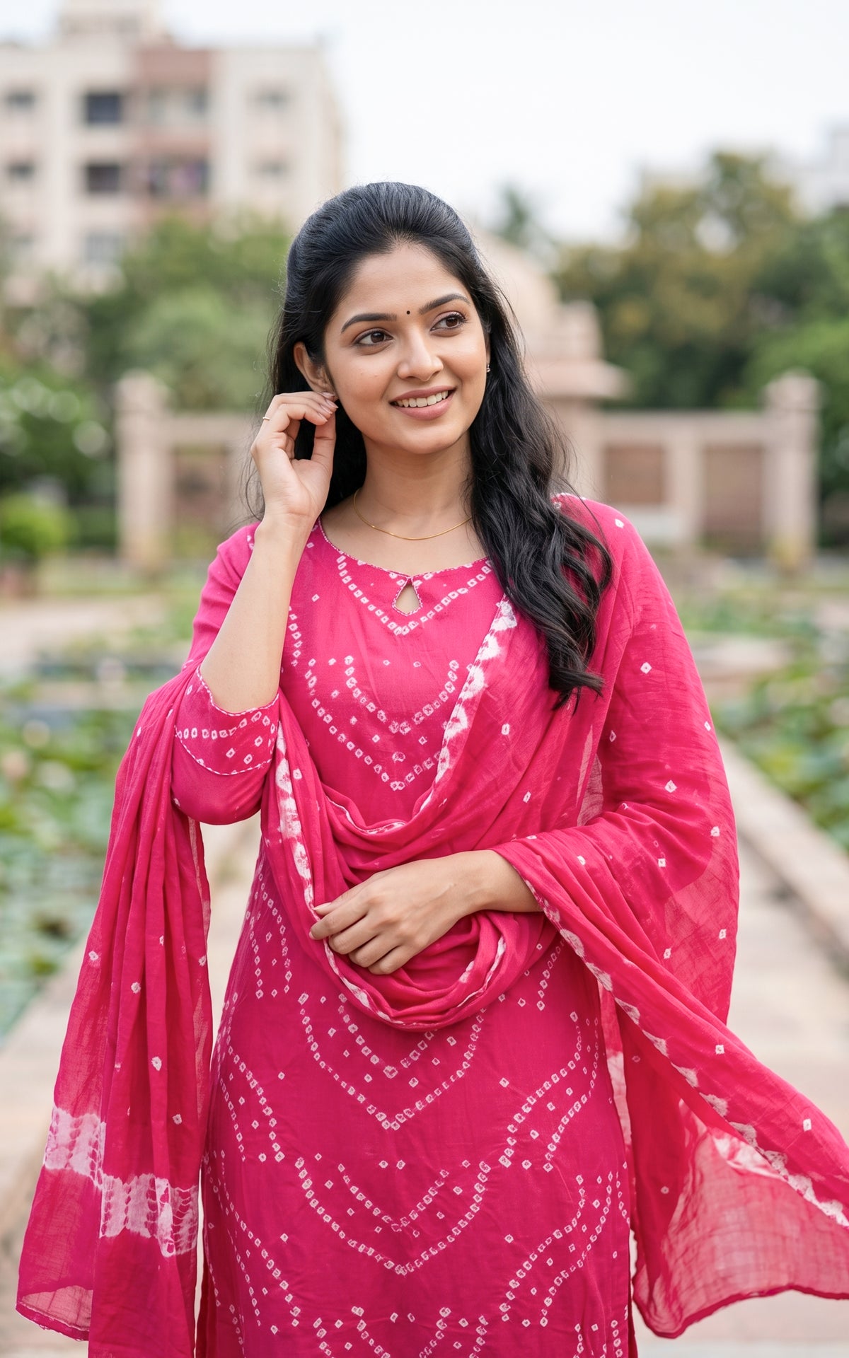 Rithushka Dark Pink (Kurti+Pant+Dupatta)