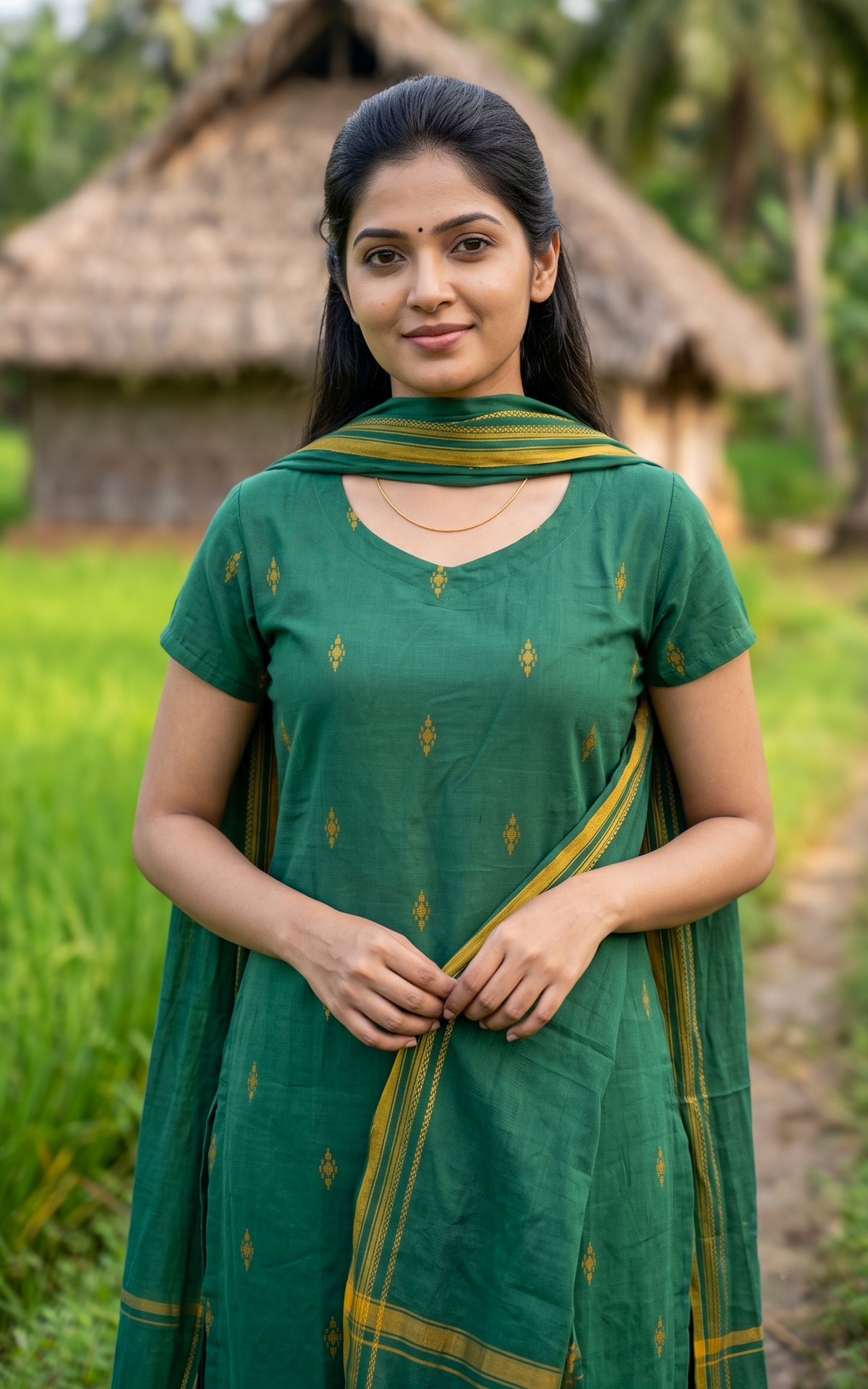 Raji Green (Kurti+Pant+Dupatta)