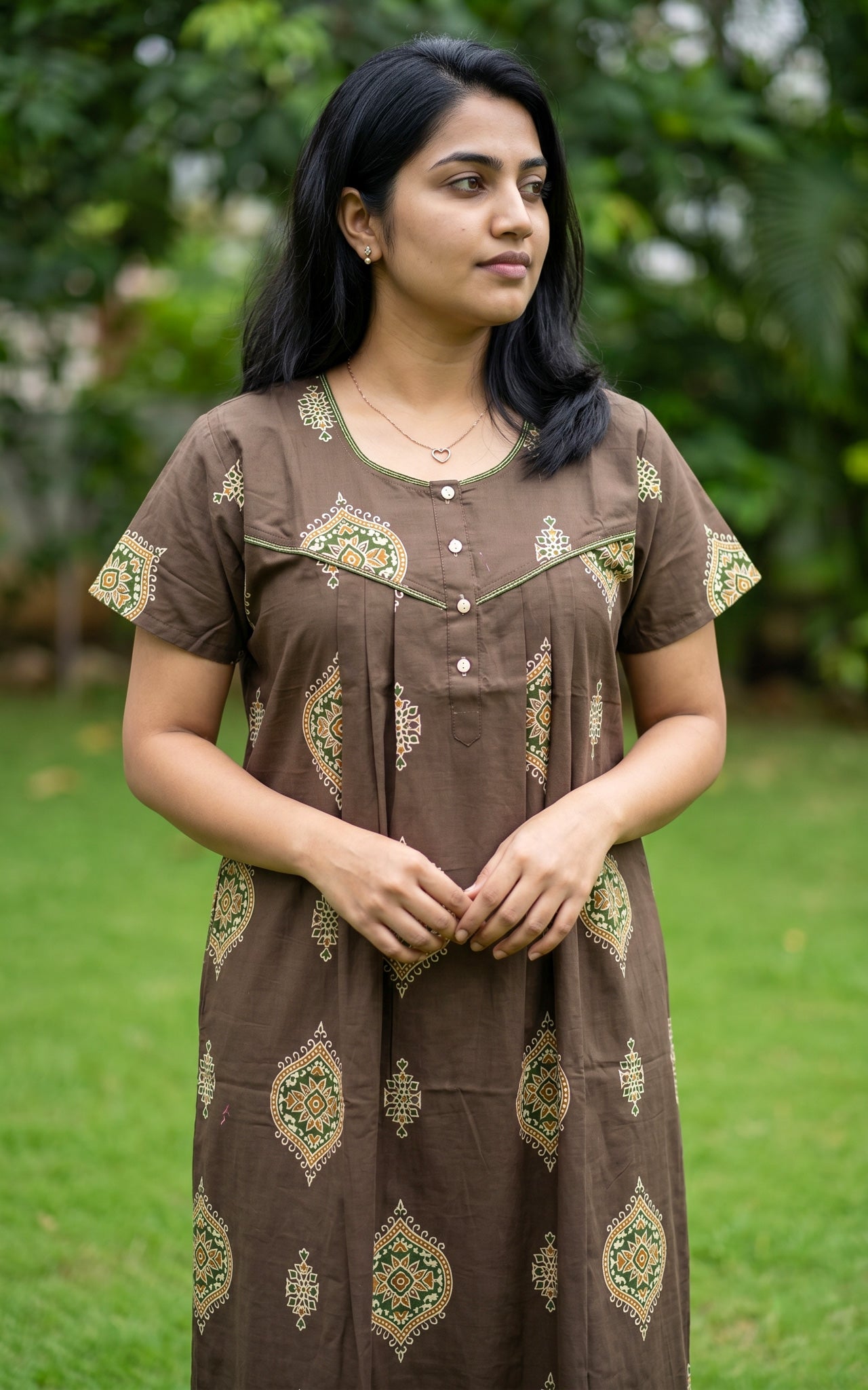 Cotton Straight Fit Nighty-162SS16