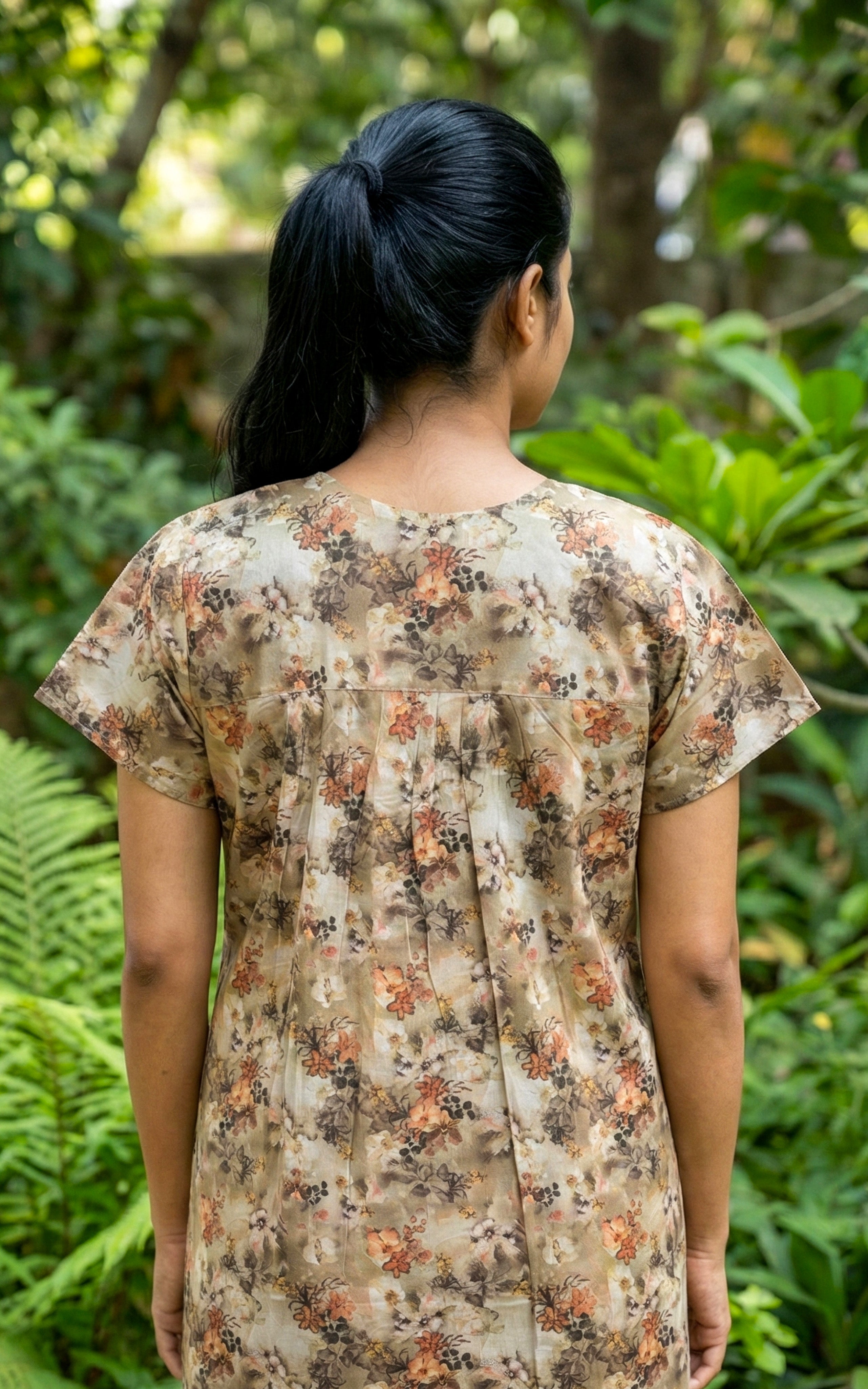 Comfortable printed cotton nighty for women