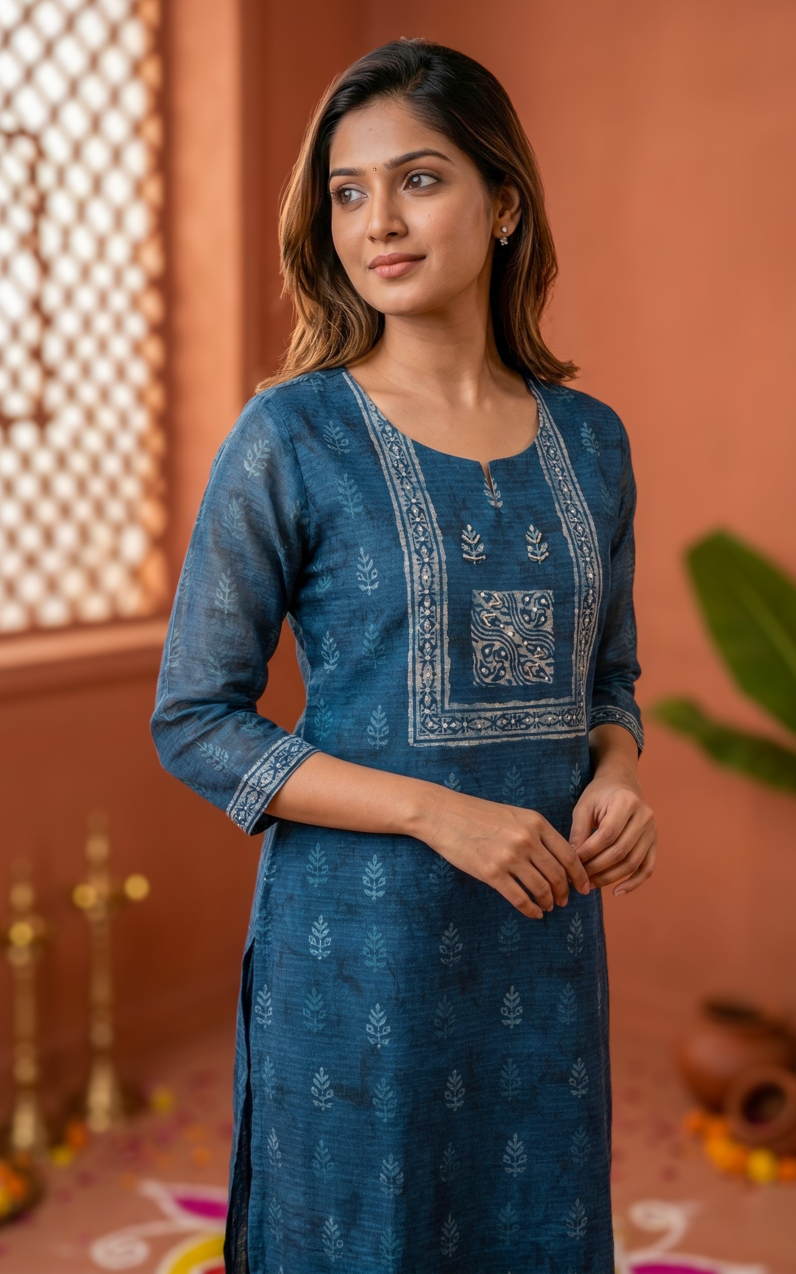Office Wear Straight Cut Kurti