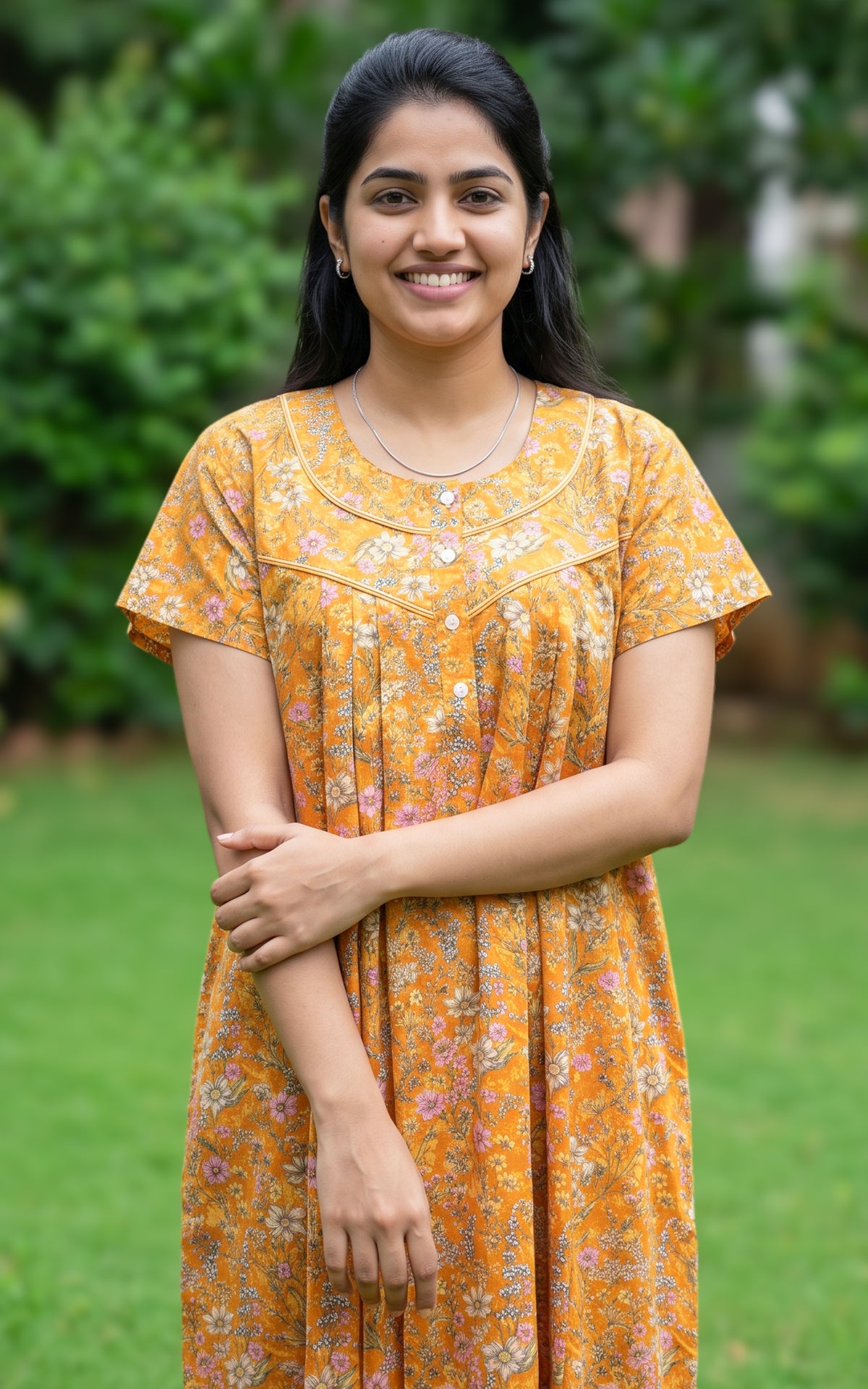 Cotton Straight Fit Nighty-166SS4A