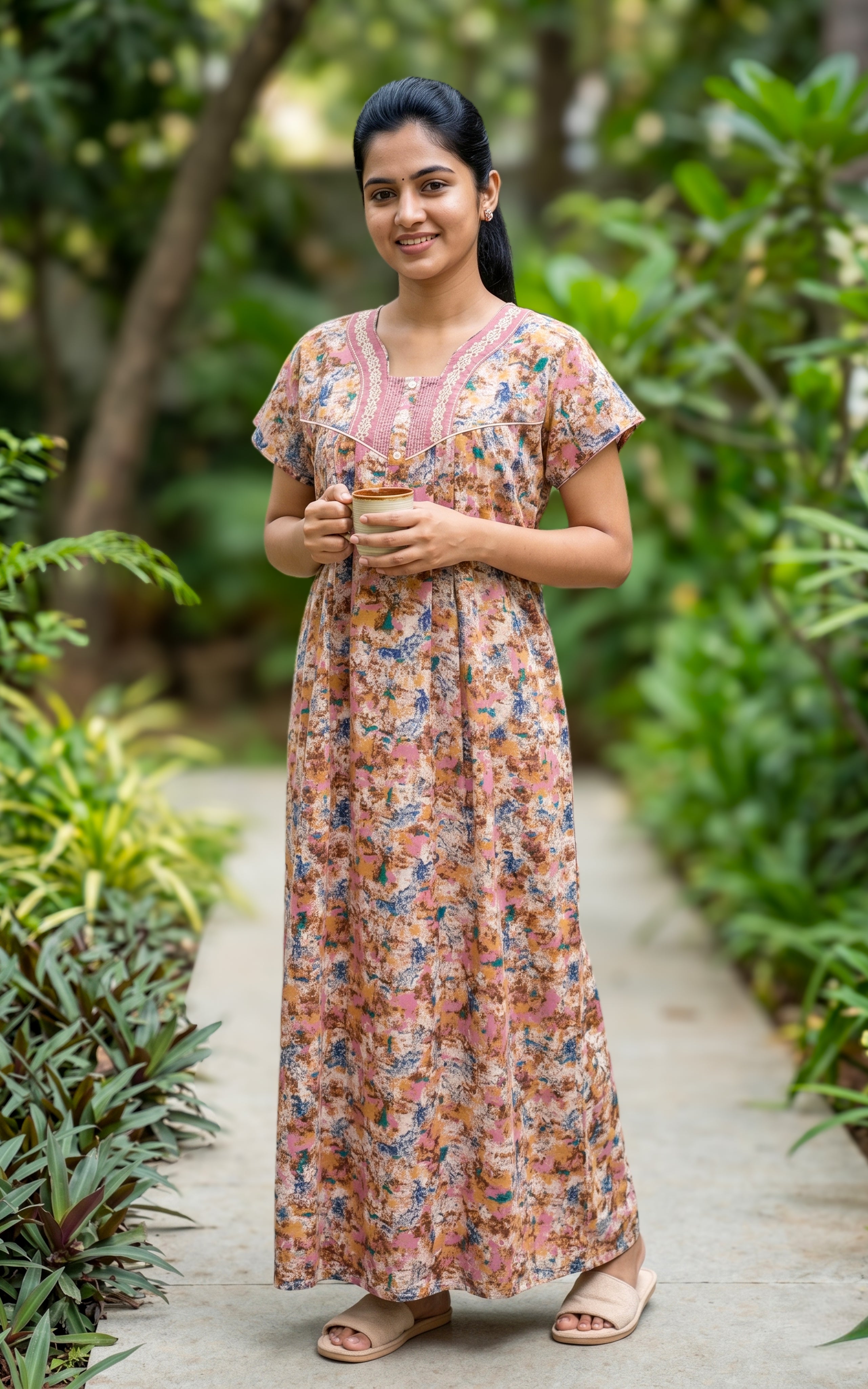 Cotton Straight Fit Nighty-160SS15C