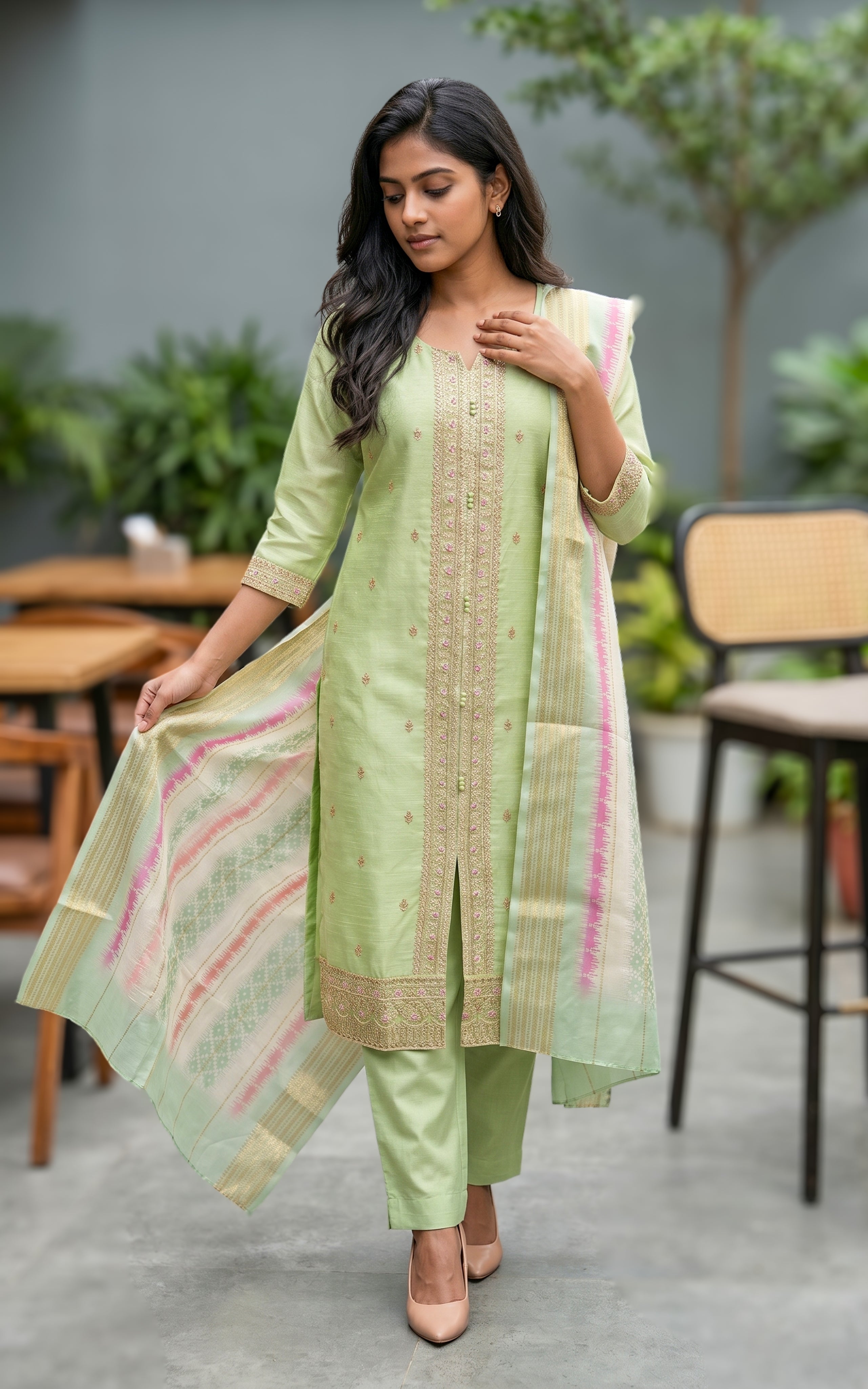 festive wear elegant embroidery kurti