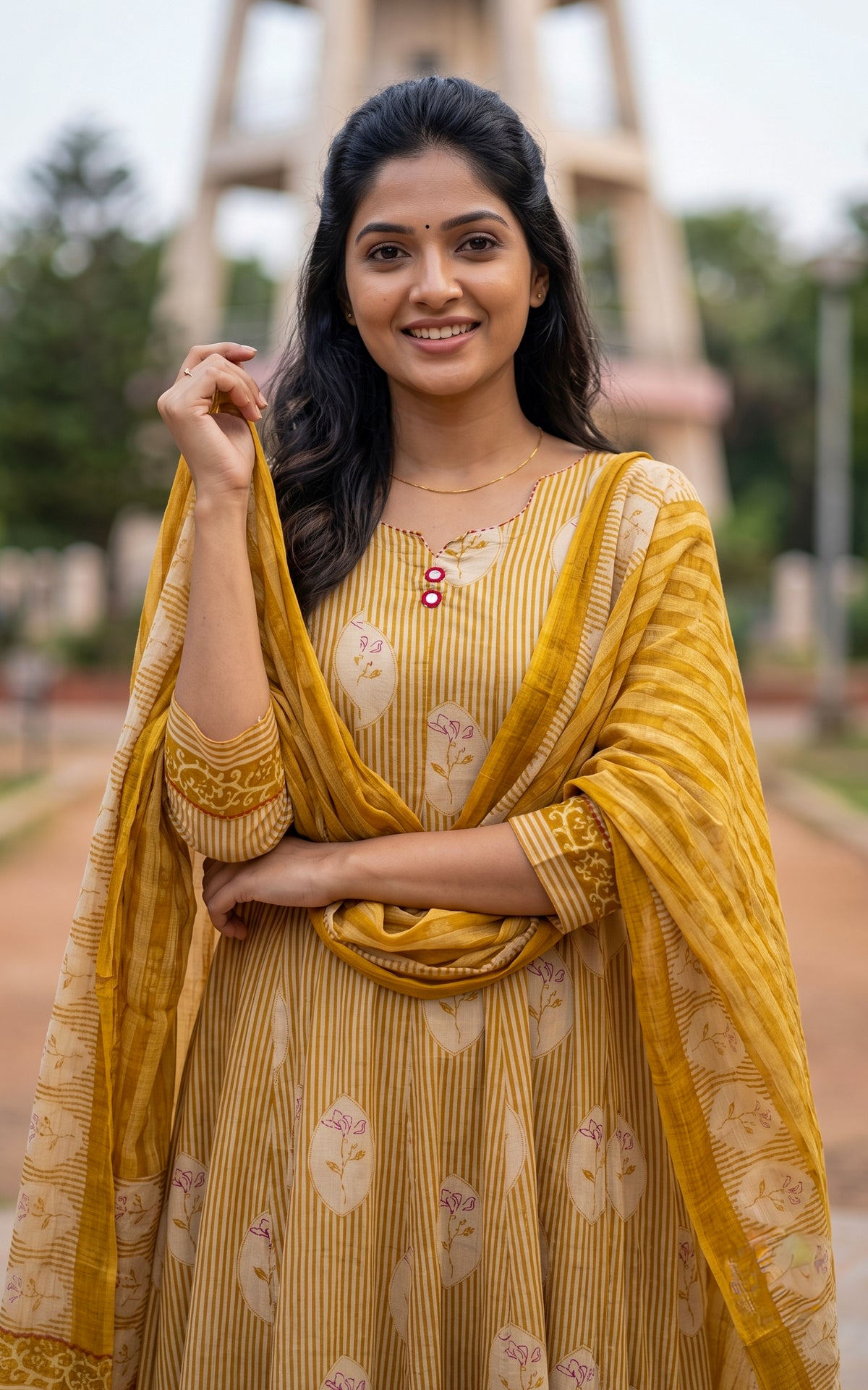 Sneha Mustard (Kurti+Dupatta)
