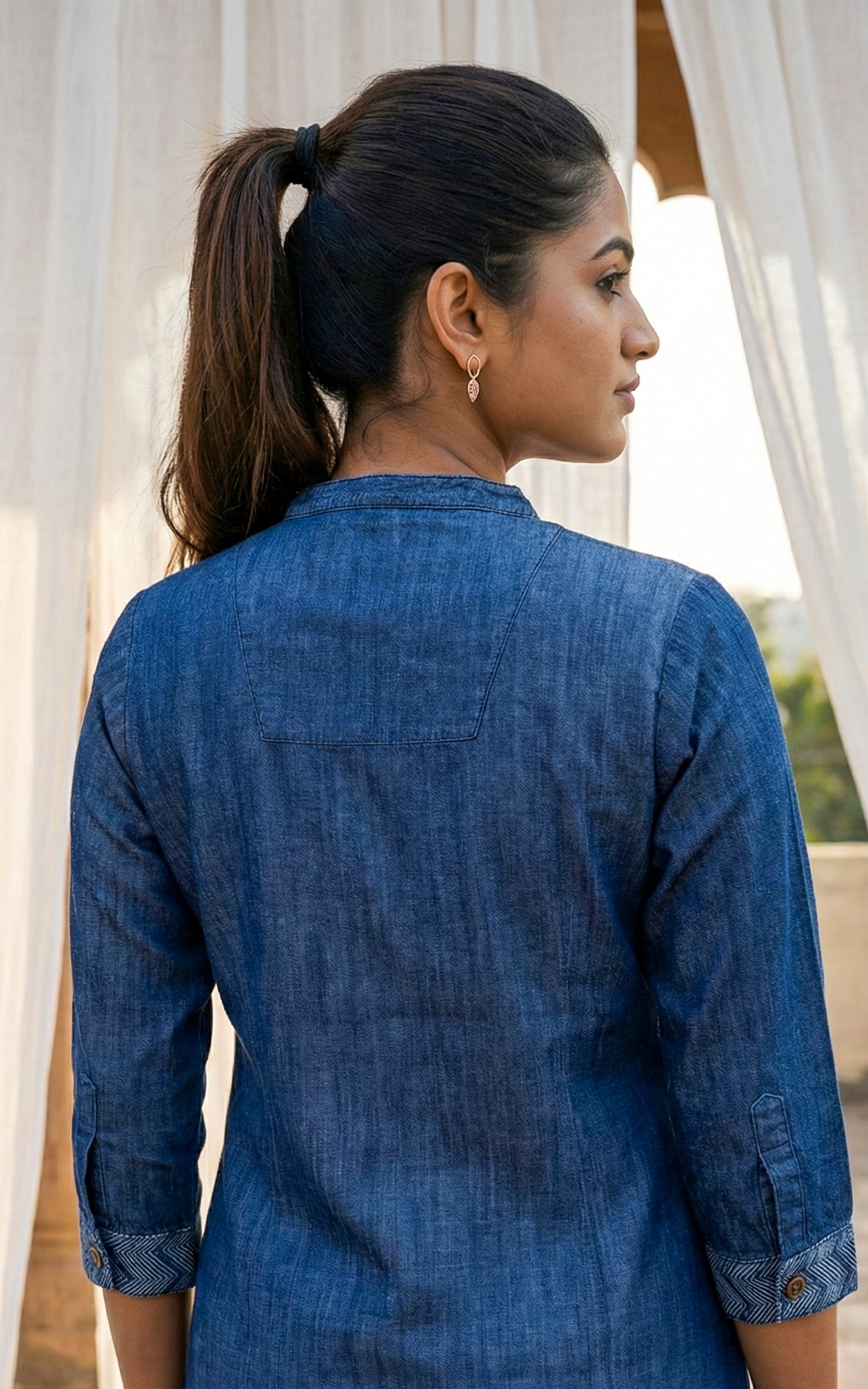 Instore – Denim Blue Suhani Kurti for Women – Denim – Indian Ethnic Wear