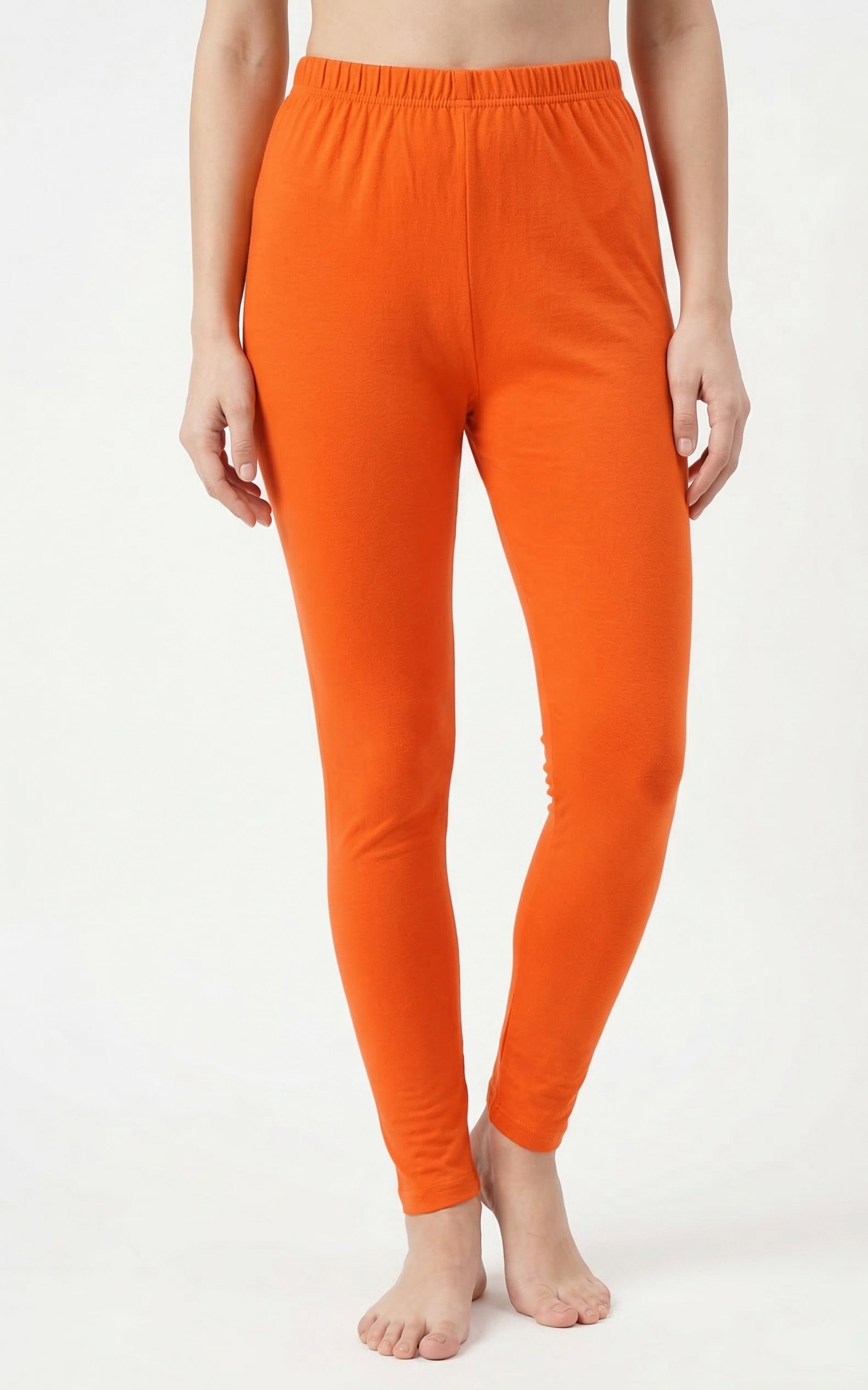 Instore – Bright Orange Full Length Legging for Women – Stretchable – Mix N Match Bottom Wear