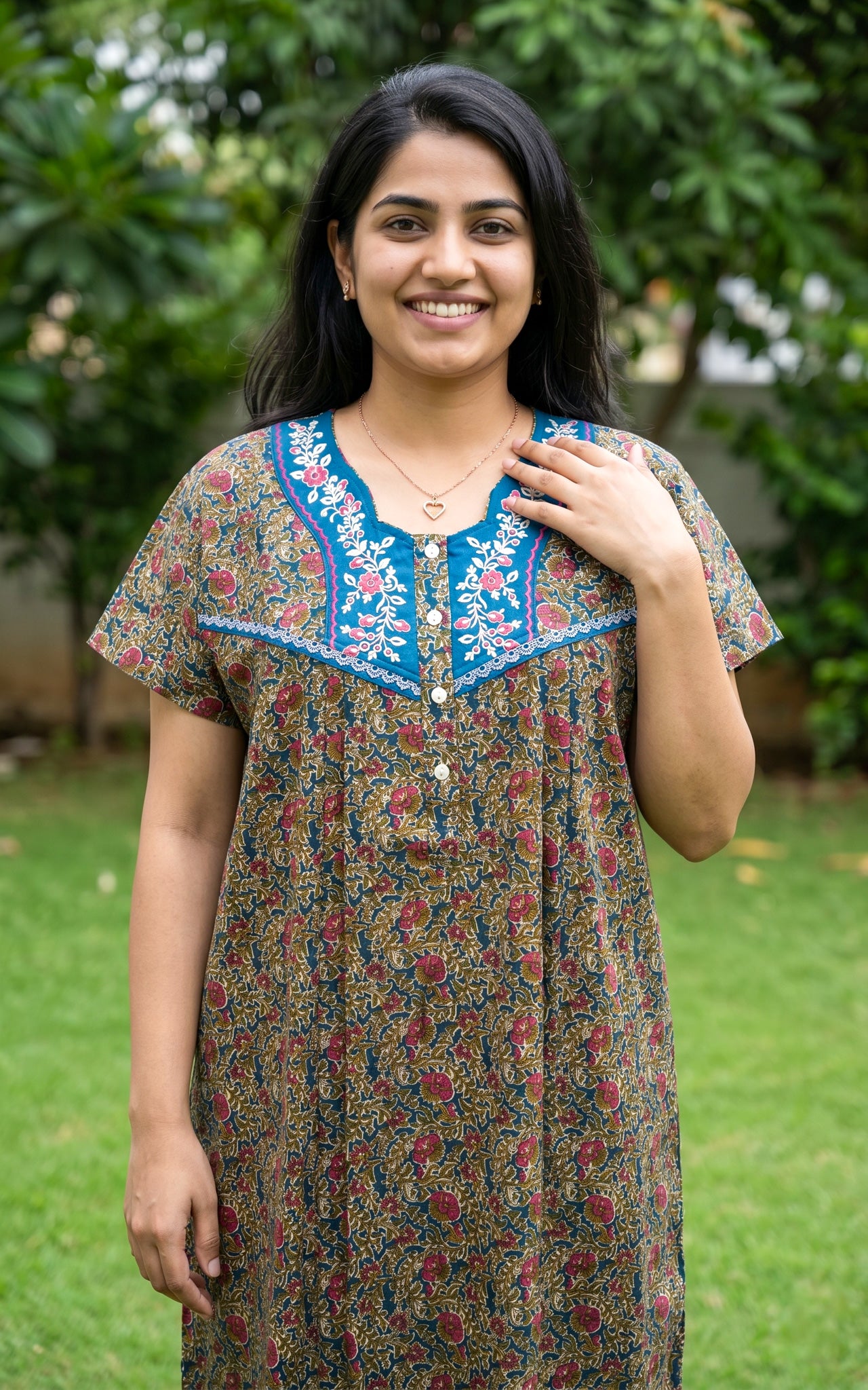 Cotton Straight Fit Nighty-162SS12A