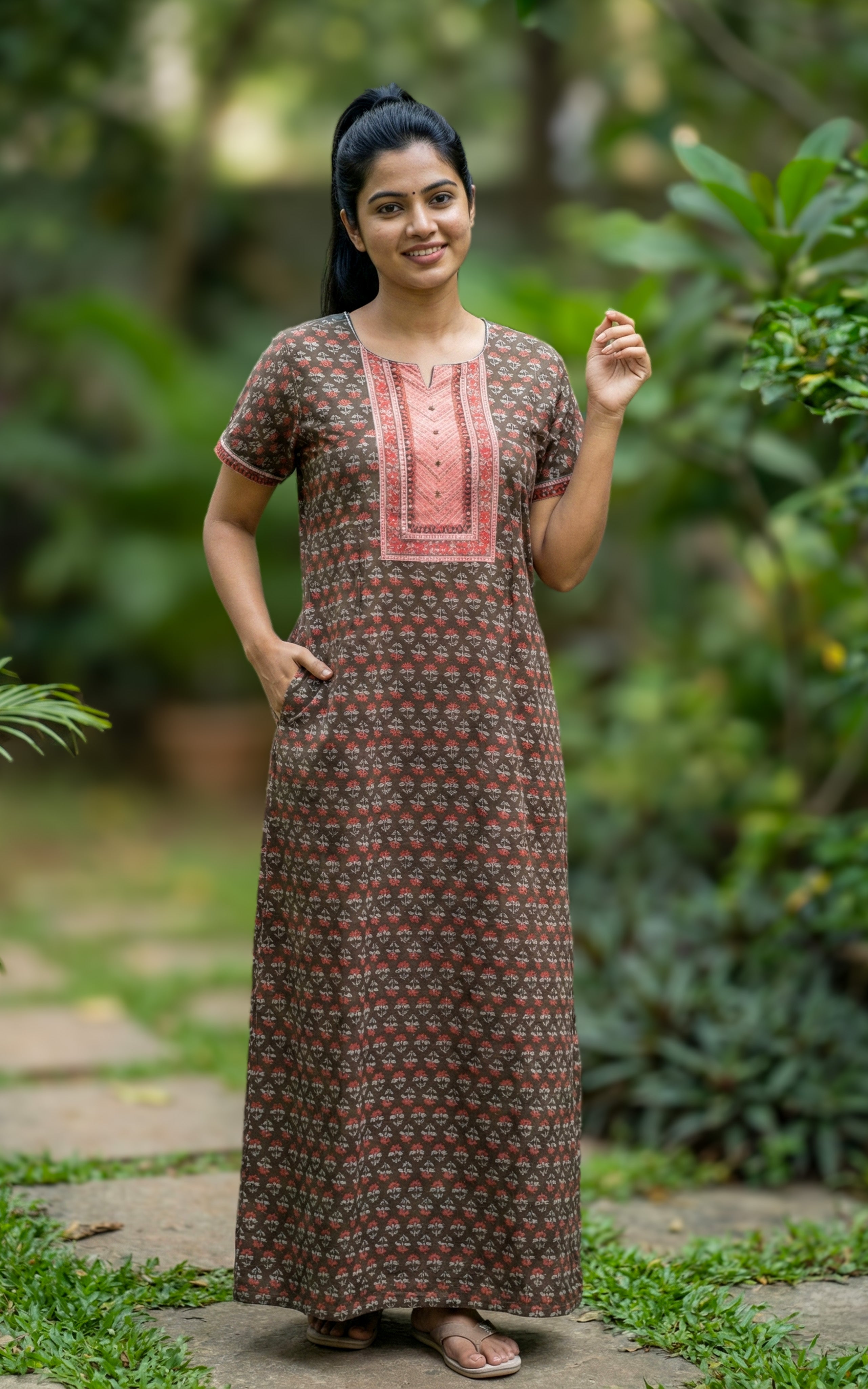 Cotton Straight Fit Nighty-158SR318
