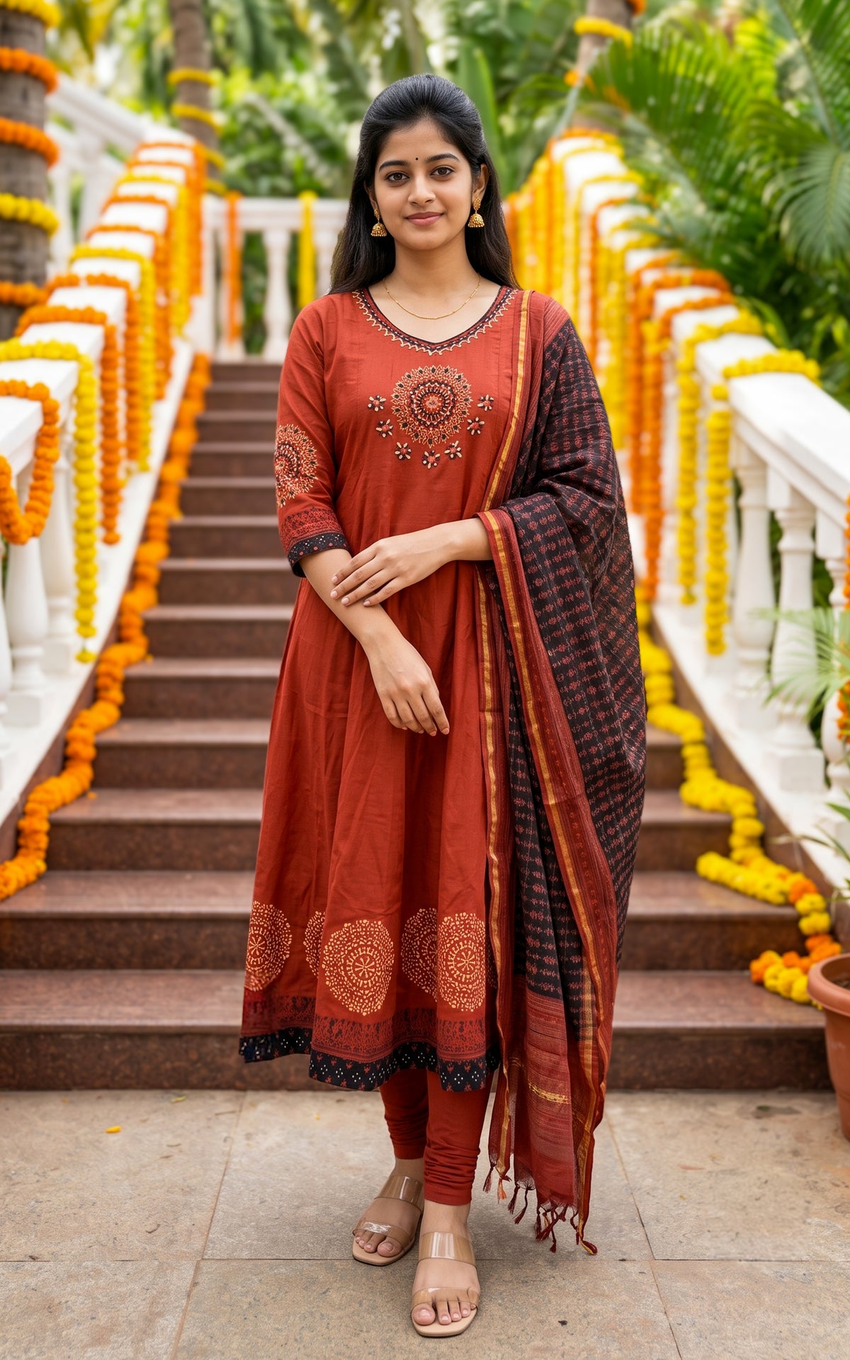 Panithuli Rust (Kurti+Dupatta)