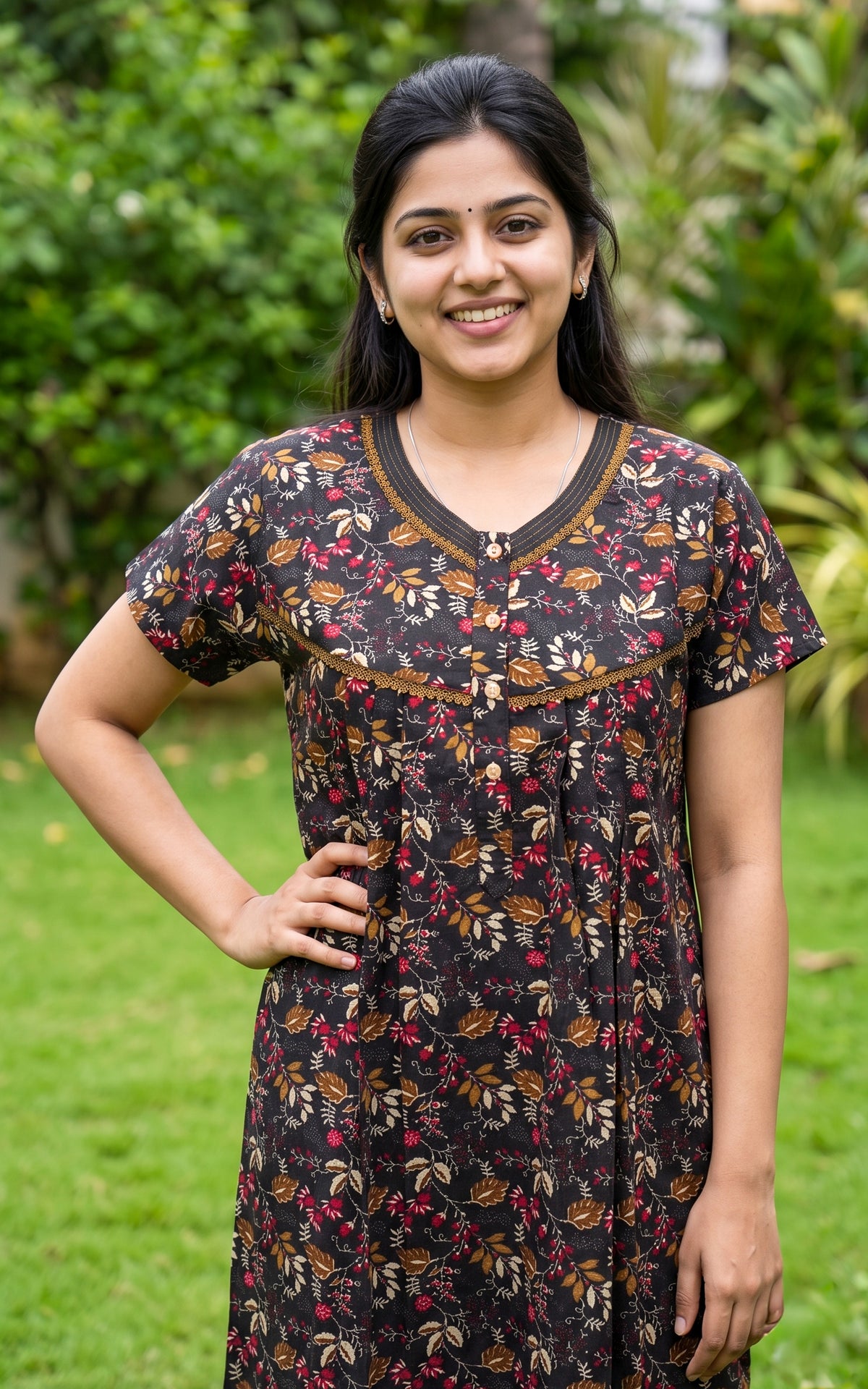 Cotton Straight Fit Nighty-165SS9B