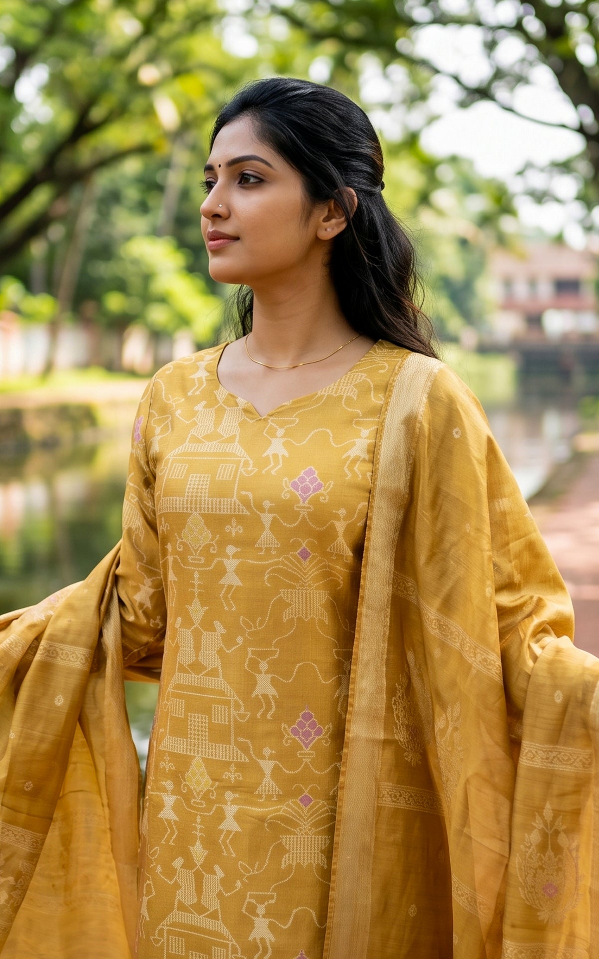 Farhana Gold (Kurti+Pant+Dupatta)