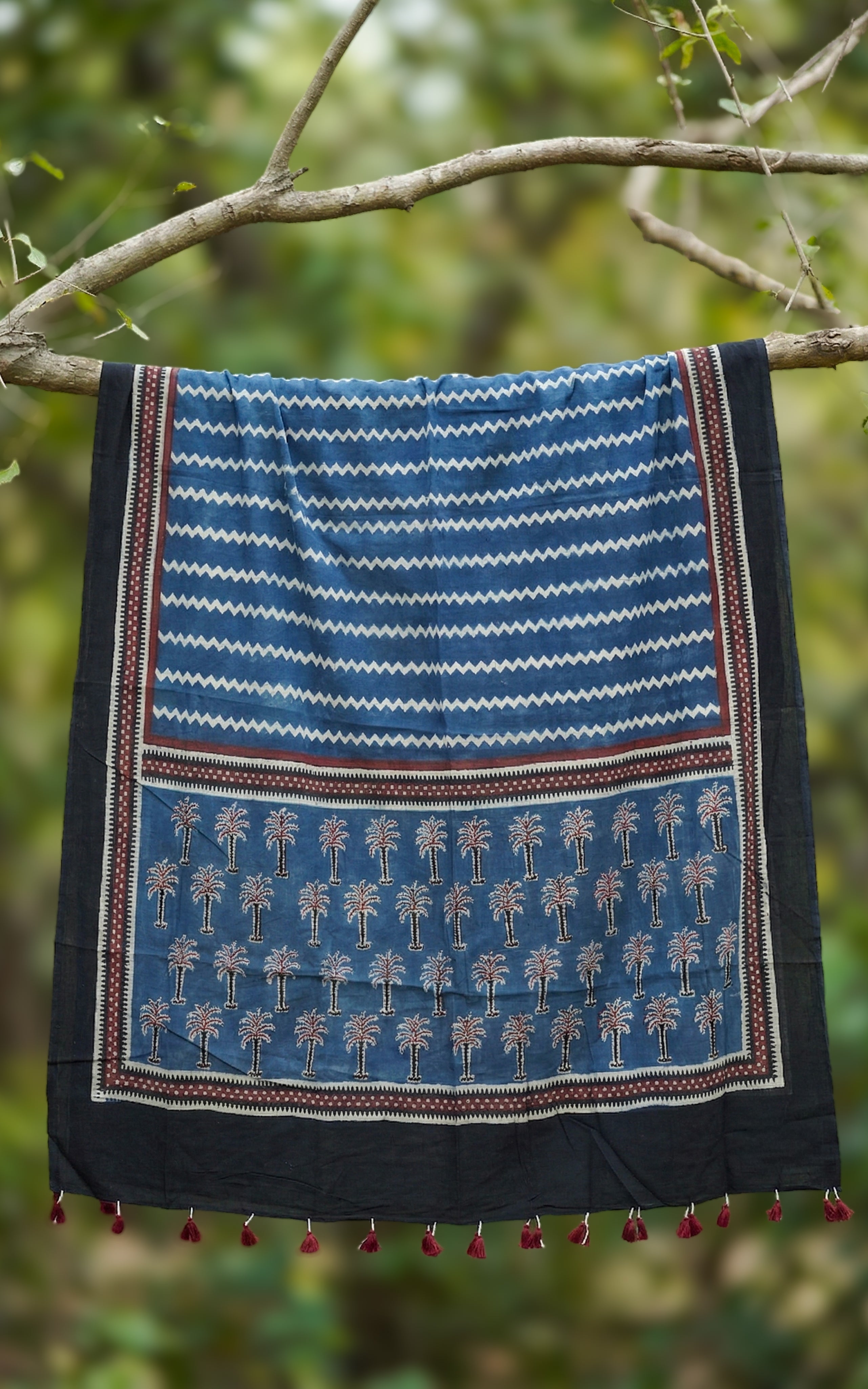 Cotton Handblock Dupatta 160SN11 Length: 2.50Mts