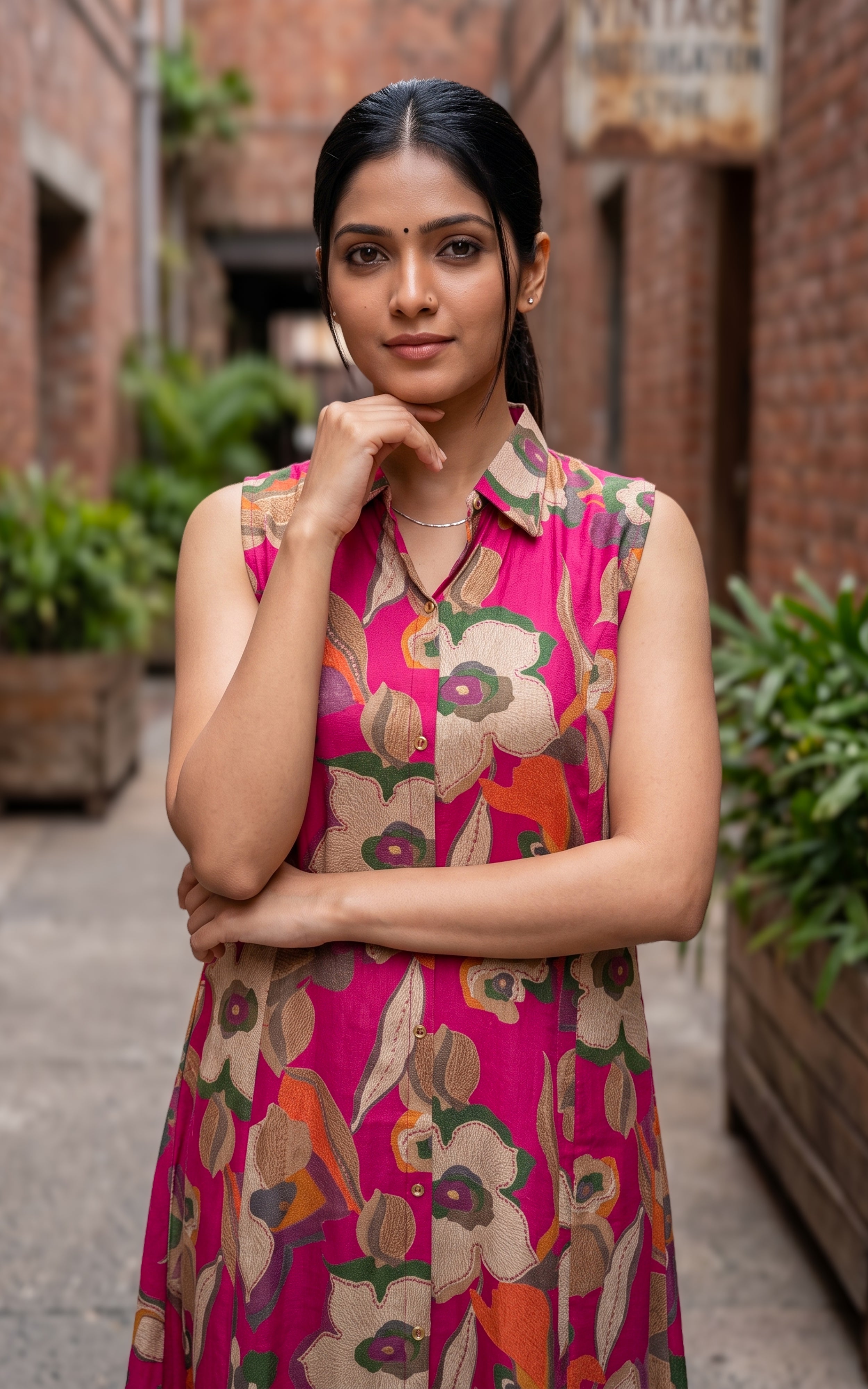 Gajra Magenta (Kurti+Pant)