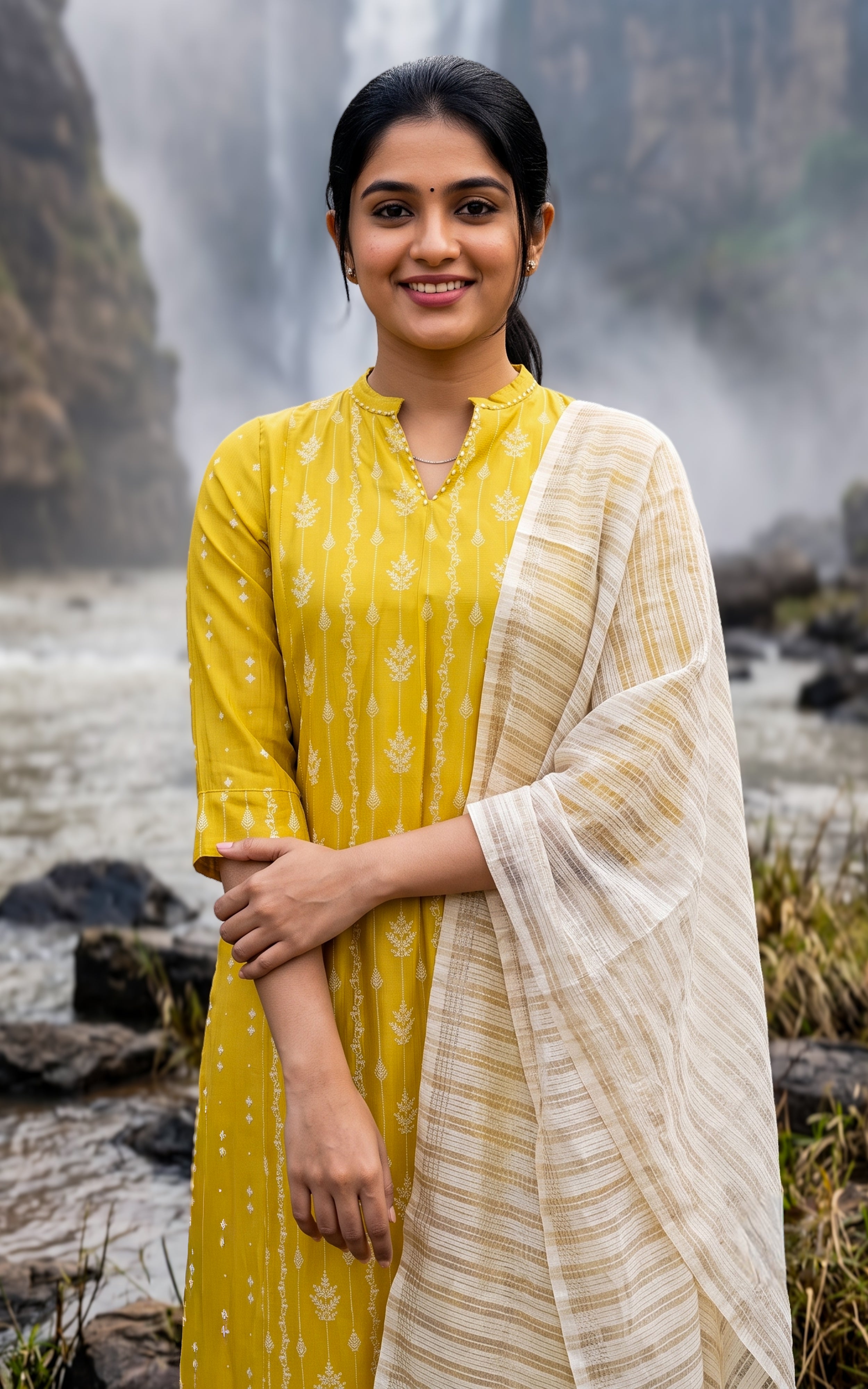 Piraimadhi Mustard Yellow (Kurti+Pant+Dupatta)
