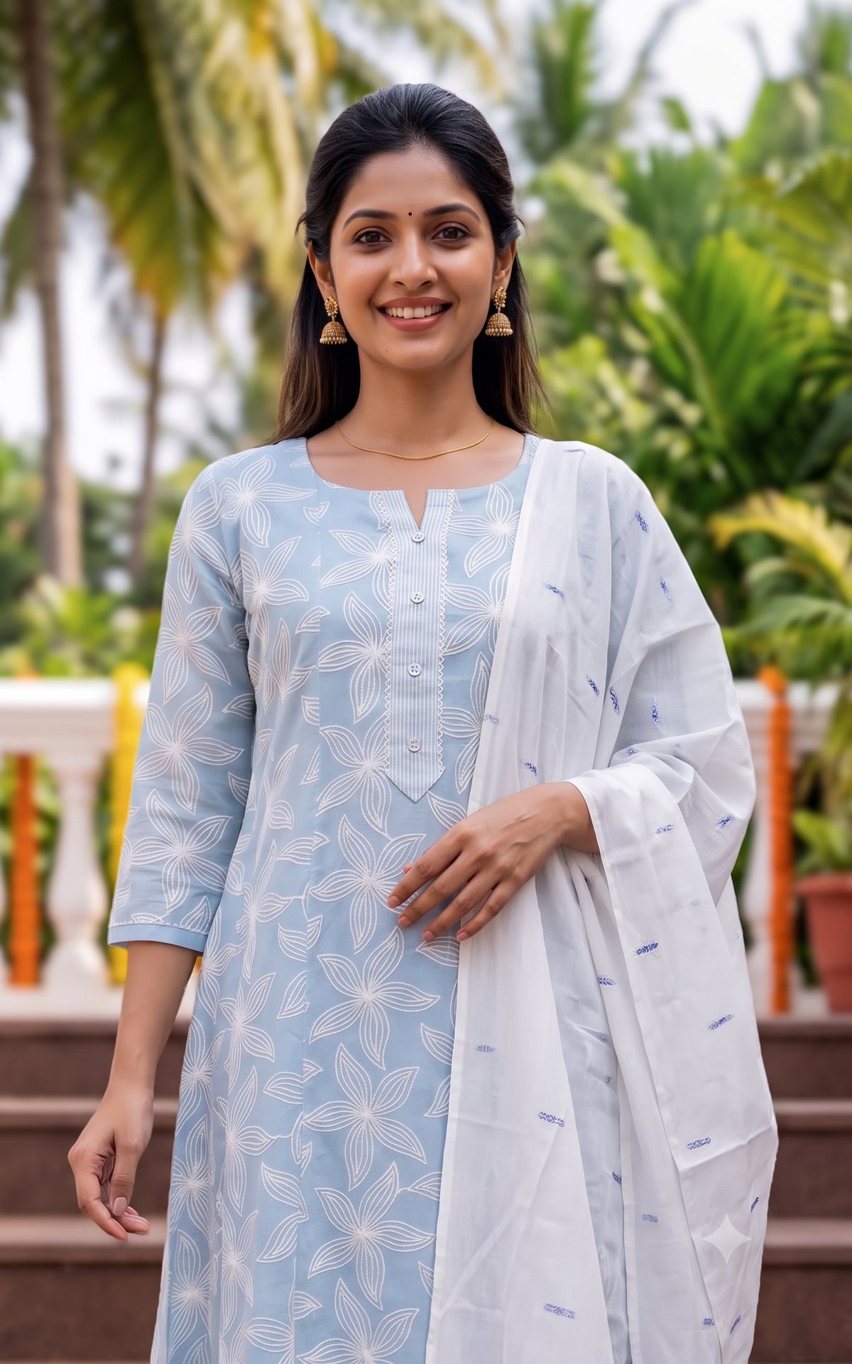 Bhuvisha Blue (Kurti+Dupatta)