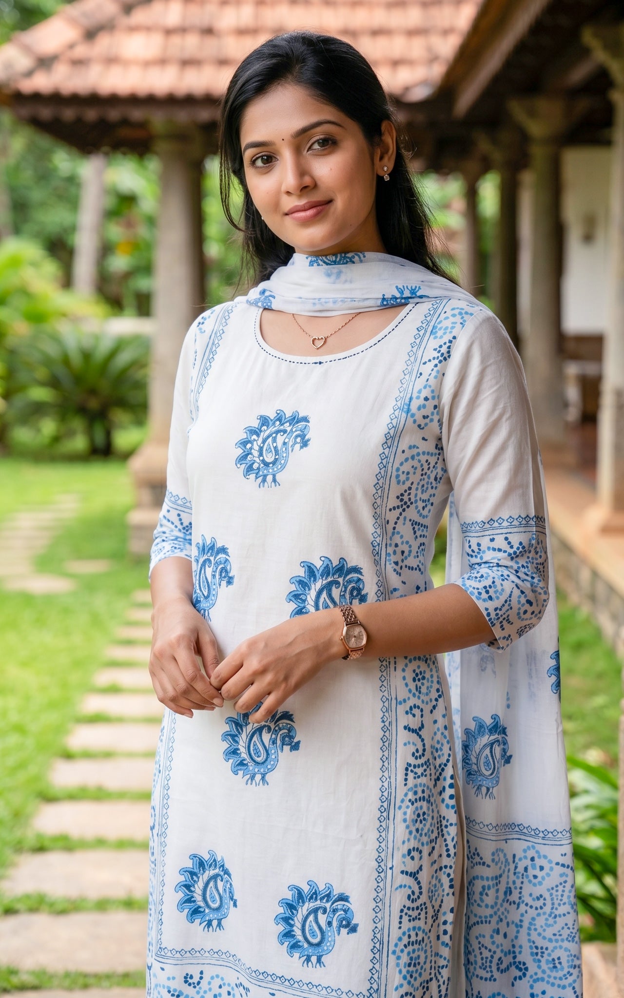 Venmalar (Kurti+Pant+Dupatta)