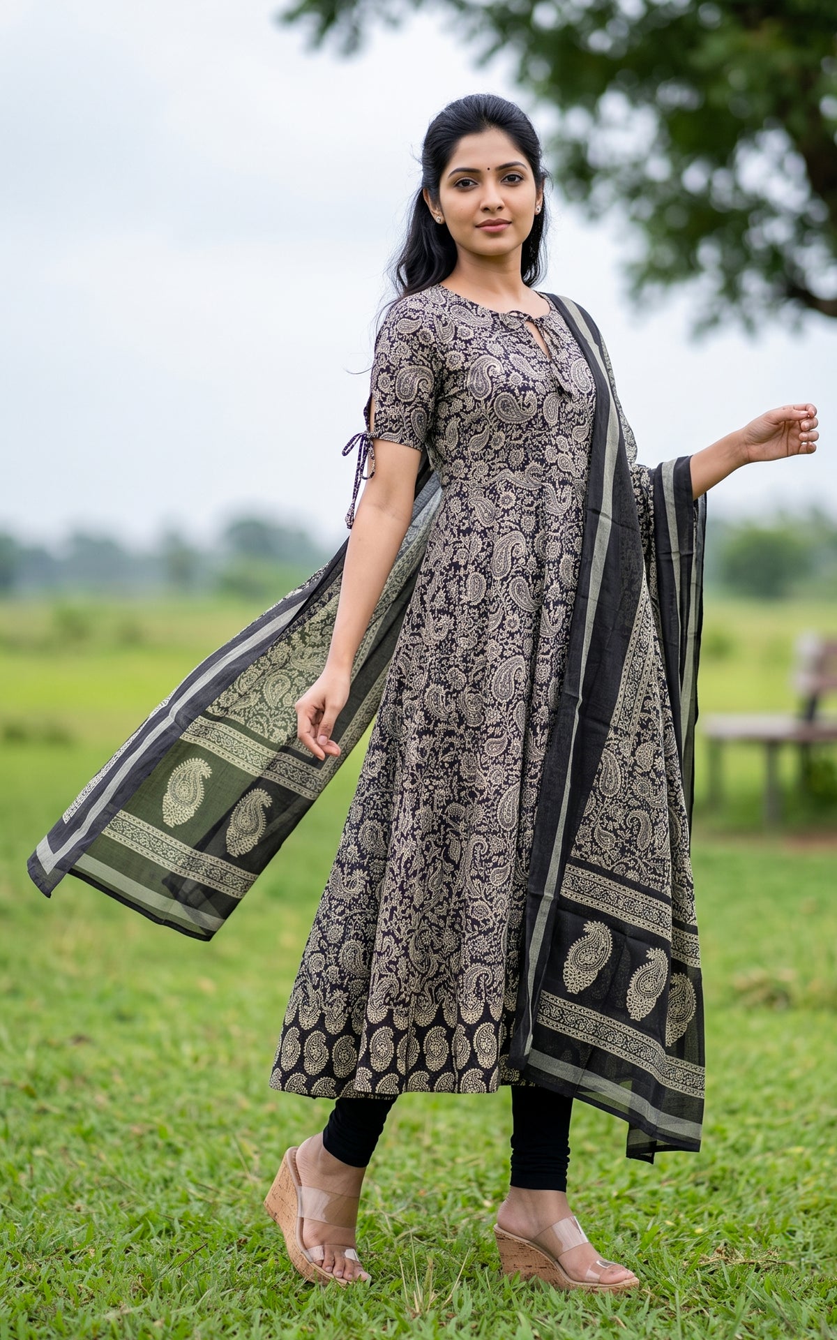 Aadhila Black (Kurti+Dupatta)