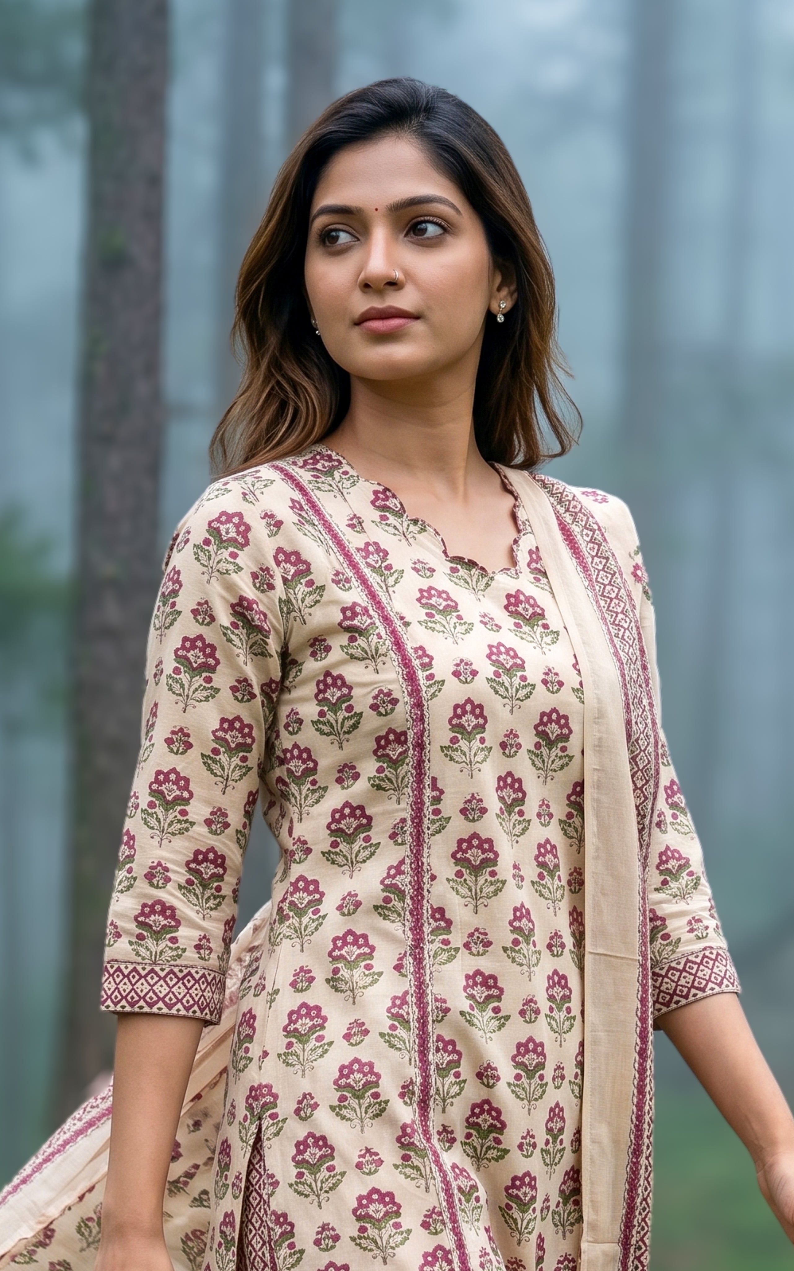 Mythiri Beige (Kurti+Pant+Dupatta)