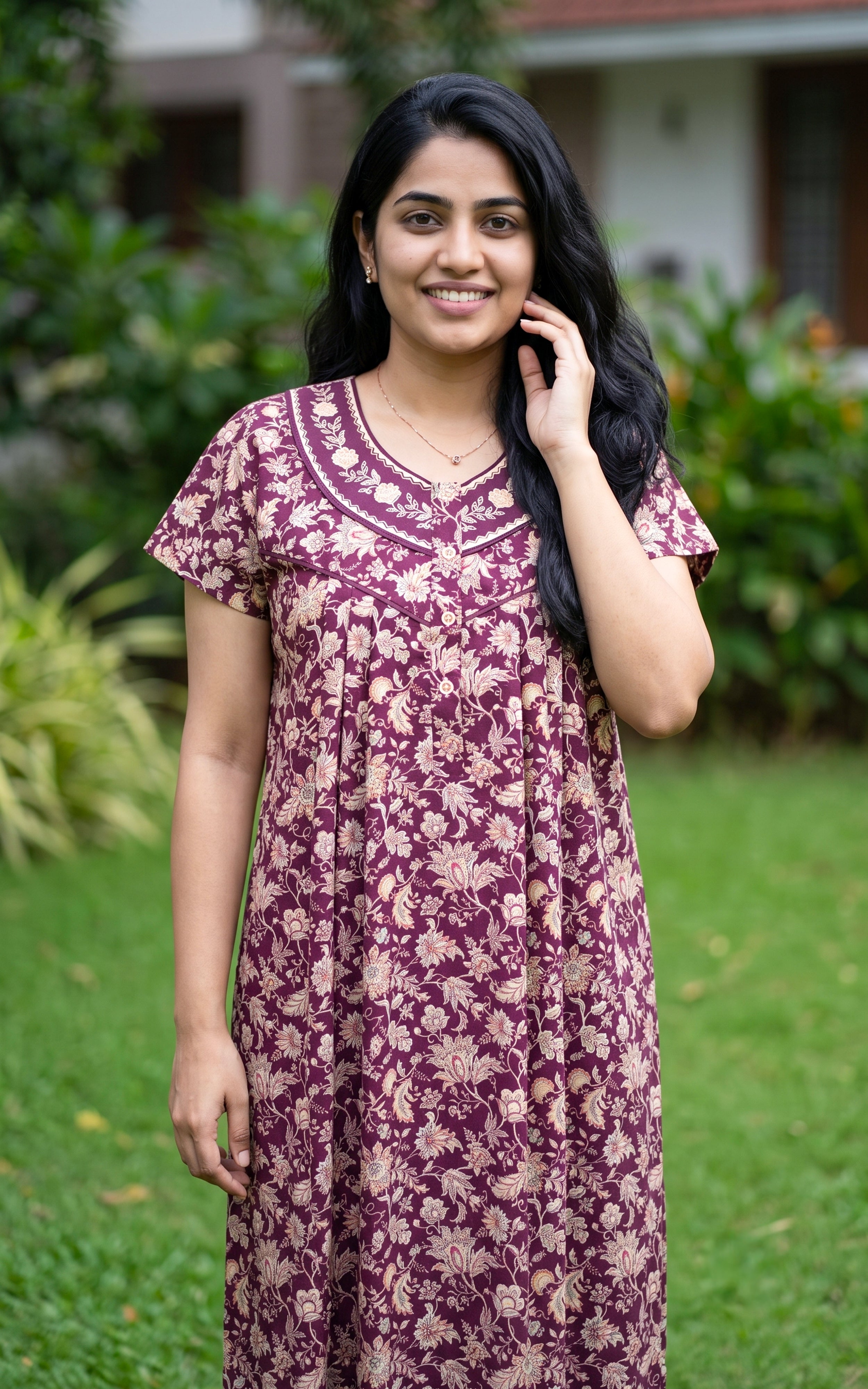 Cotton Straight Fit Nighty-164SS10C
