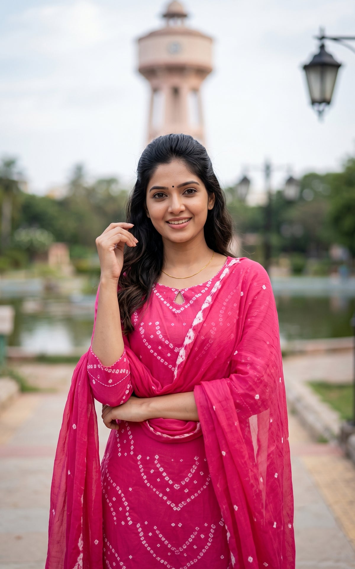 Rithushka Dark Pink (Kurti+Pant+Dupatta)