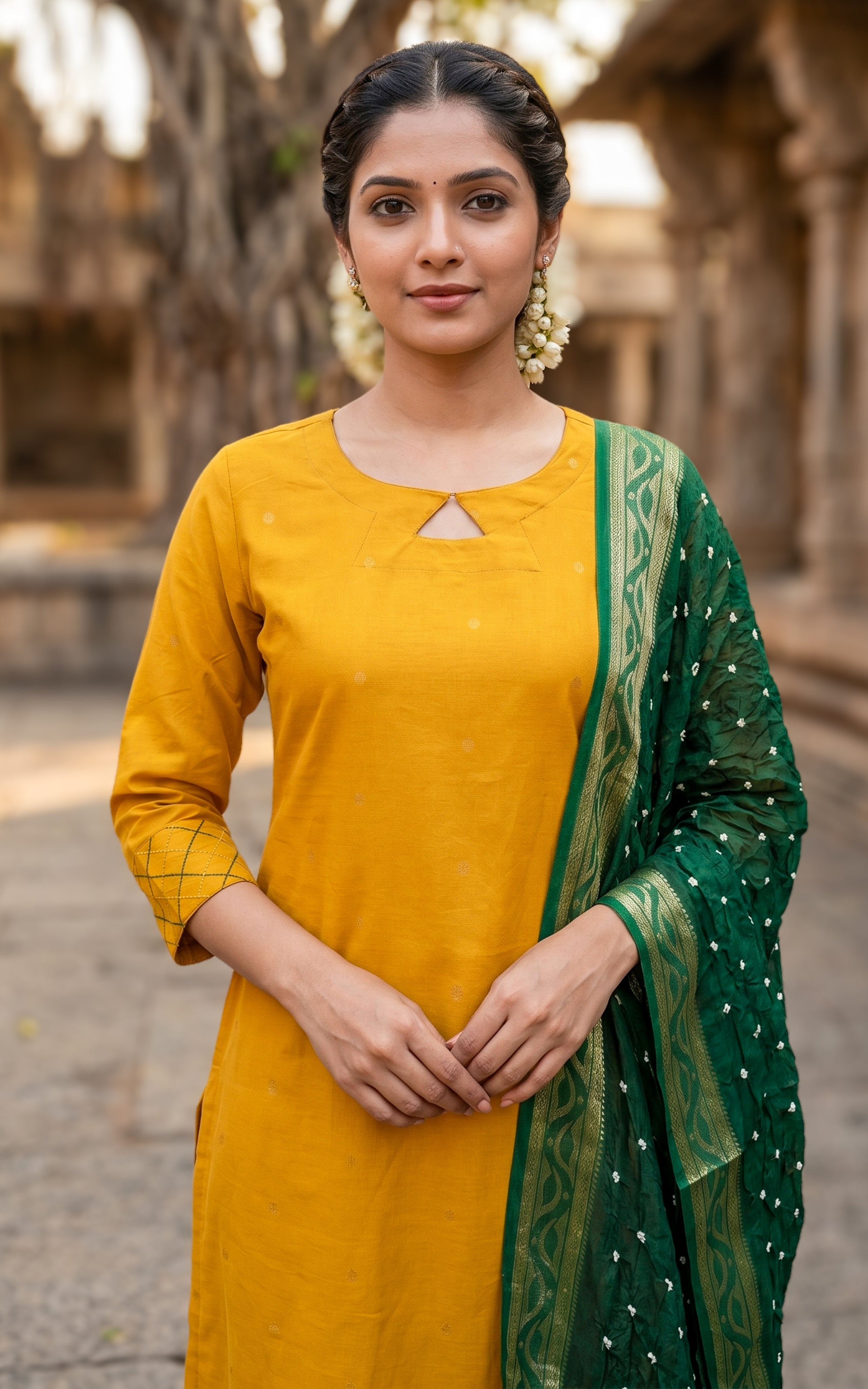 Subiksha Mustard (Kurti+Dupatta)