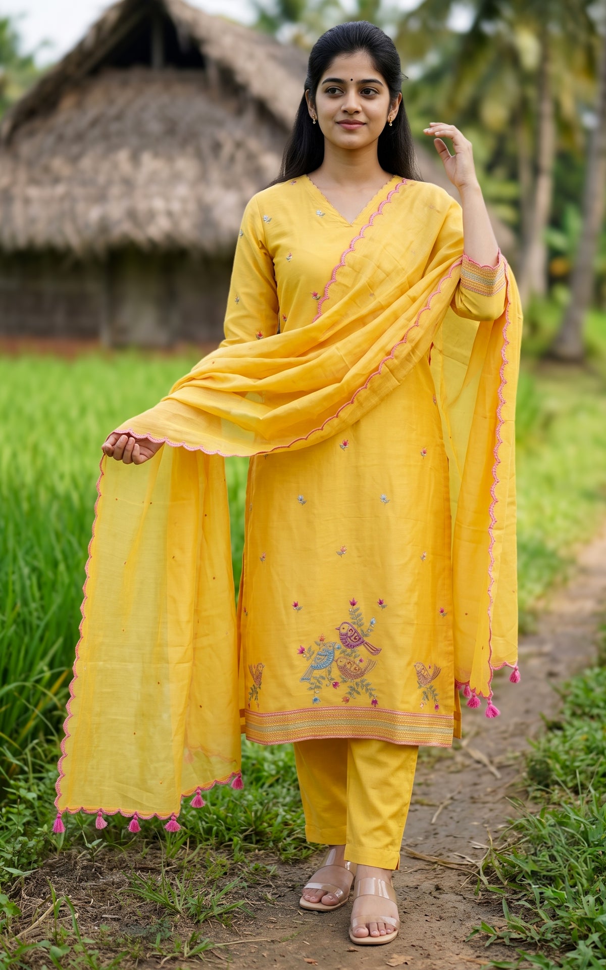 Varshana Mustard (Kurti+Pant+Dupatta)