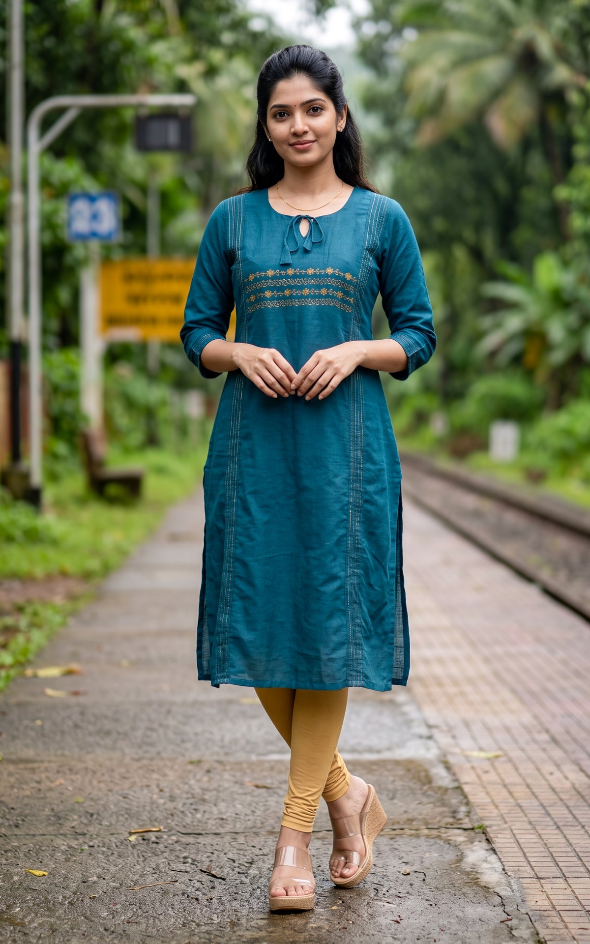 Suthandhira Teal Blue