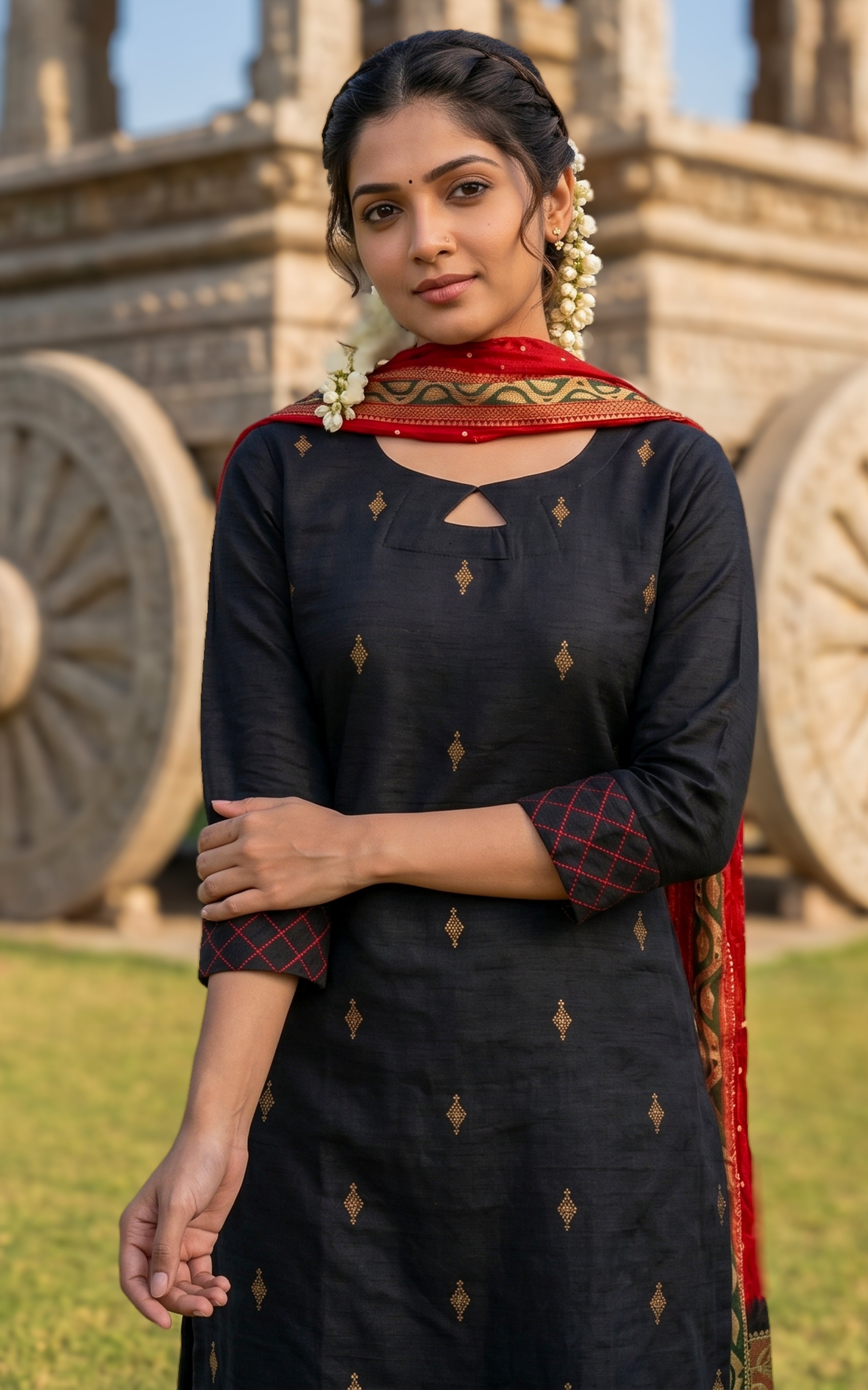 Subiksha Black (Kurti+Dupatta)