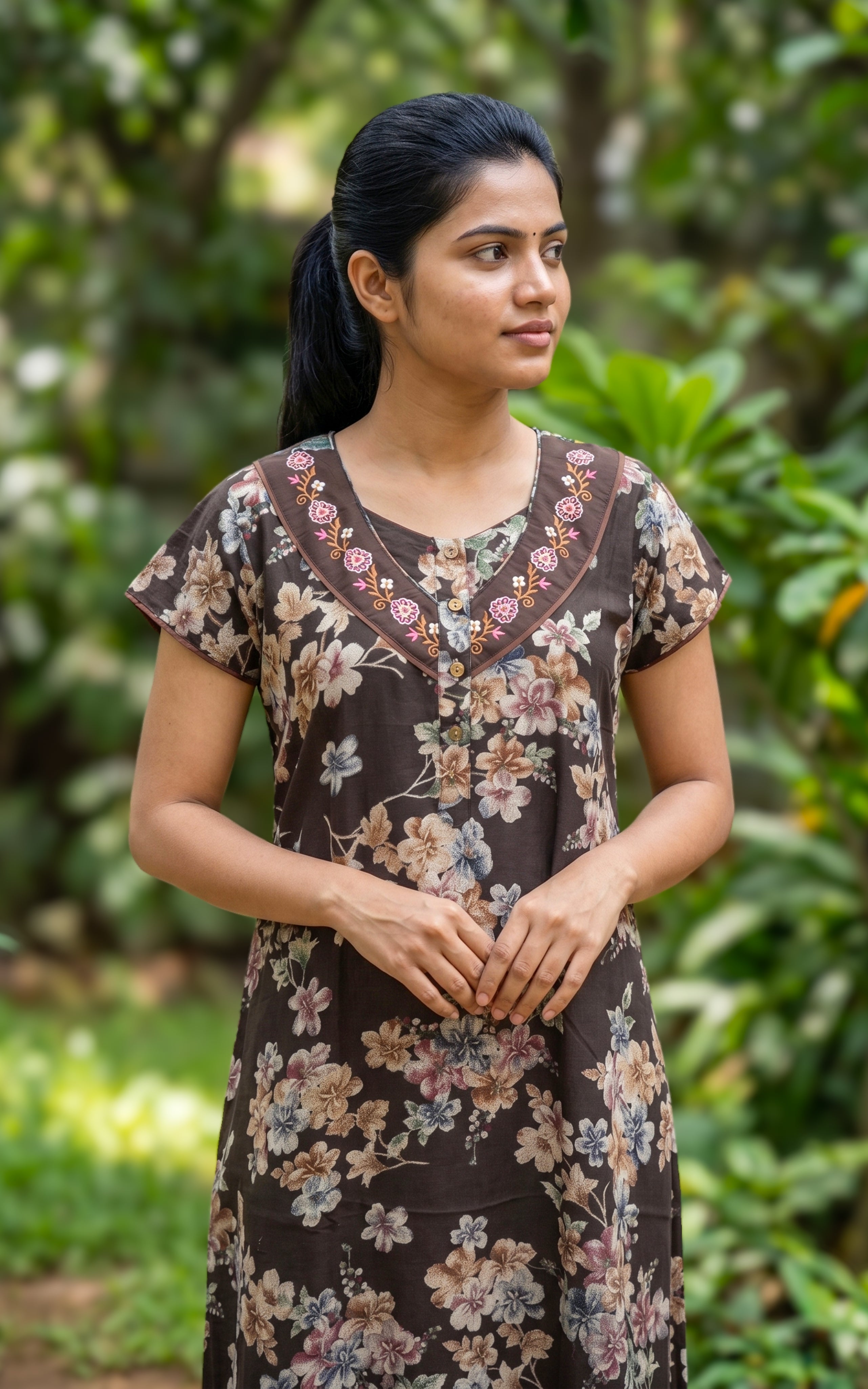 Cotton Straight Fit Nighty-160SS1