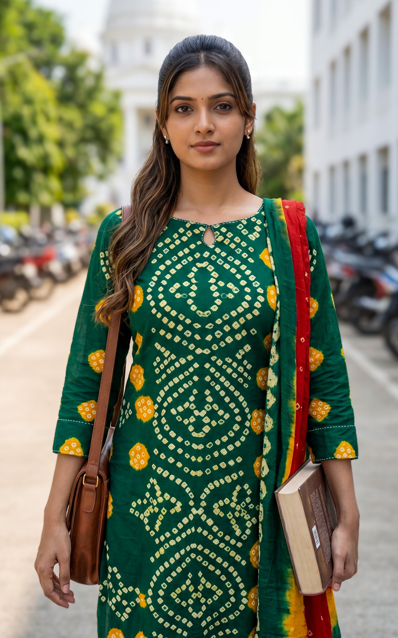 Casual cotton kurti set with dupatta for women