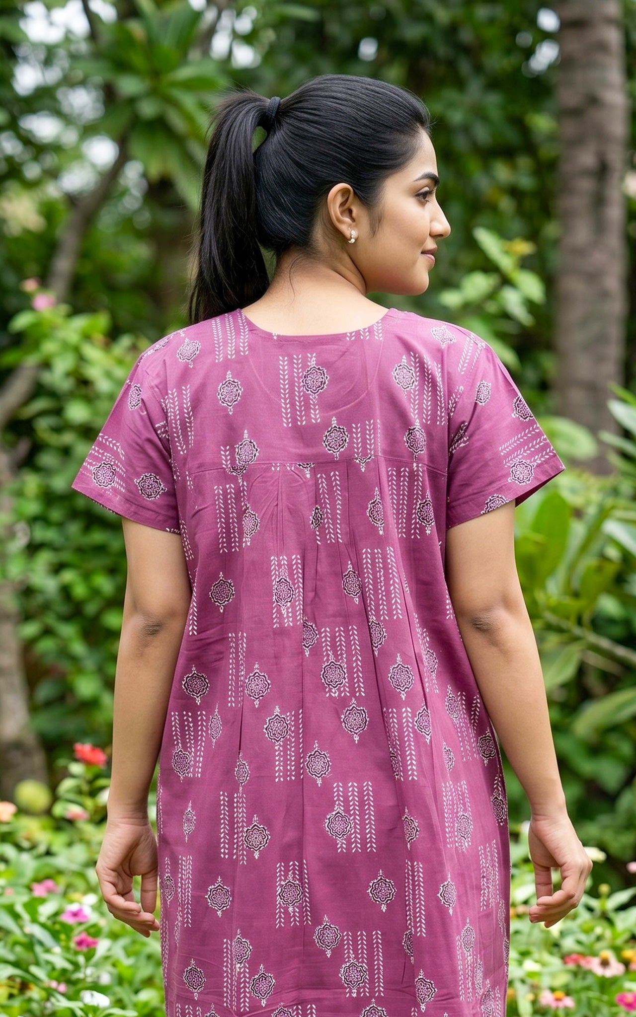 Cotton Straight Fit Nighty-162SS10