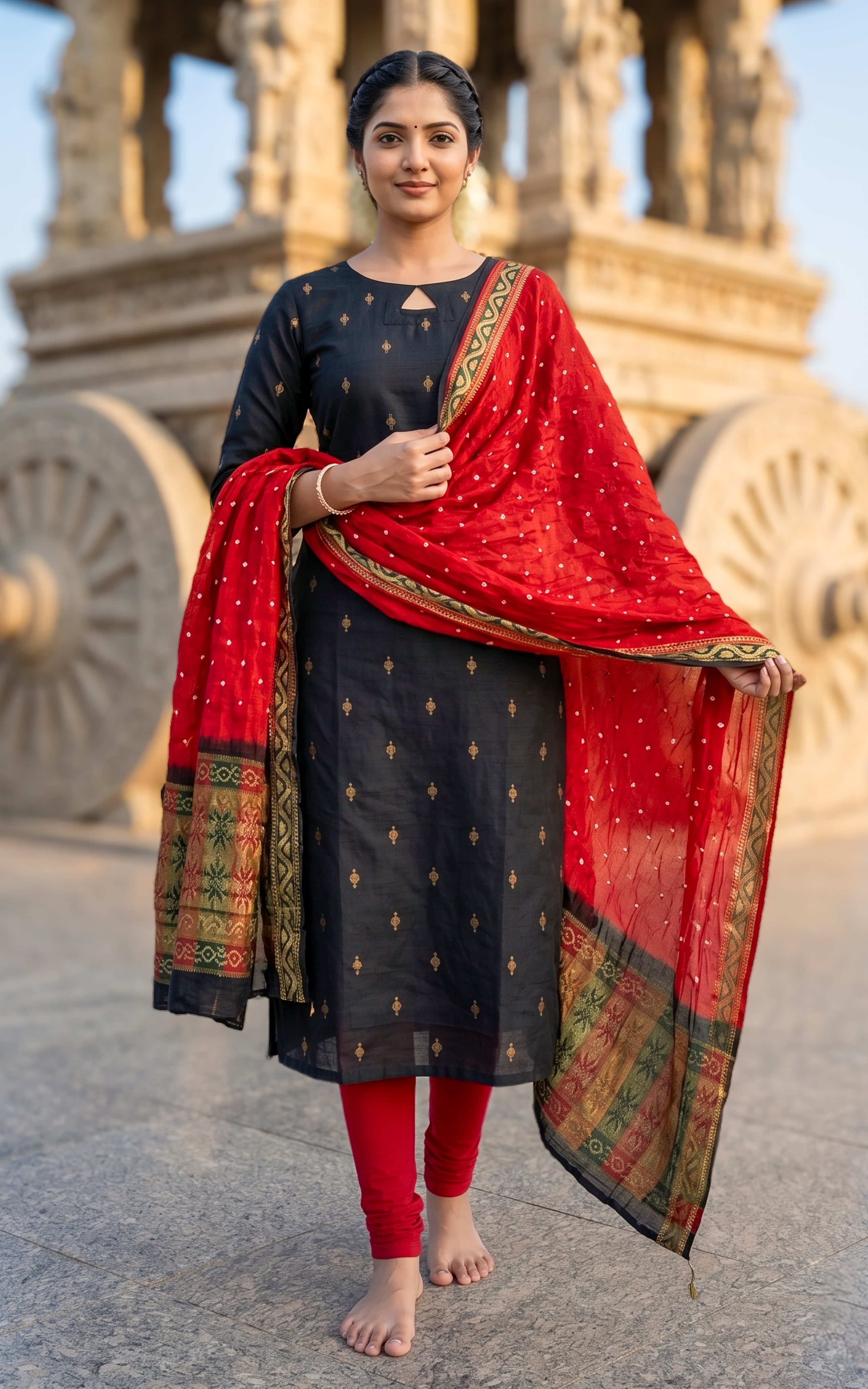 Subiksha Black (Kurti+Dupatta)