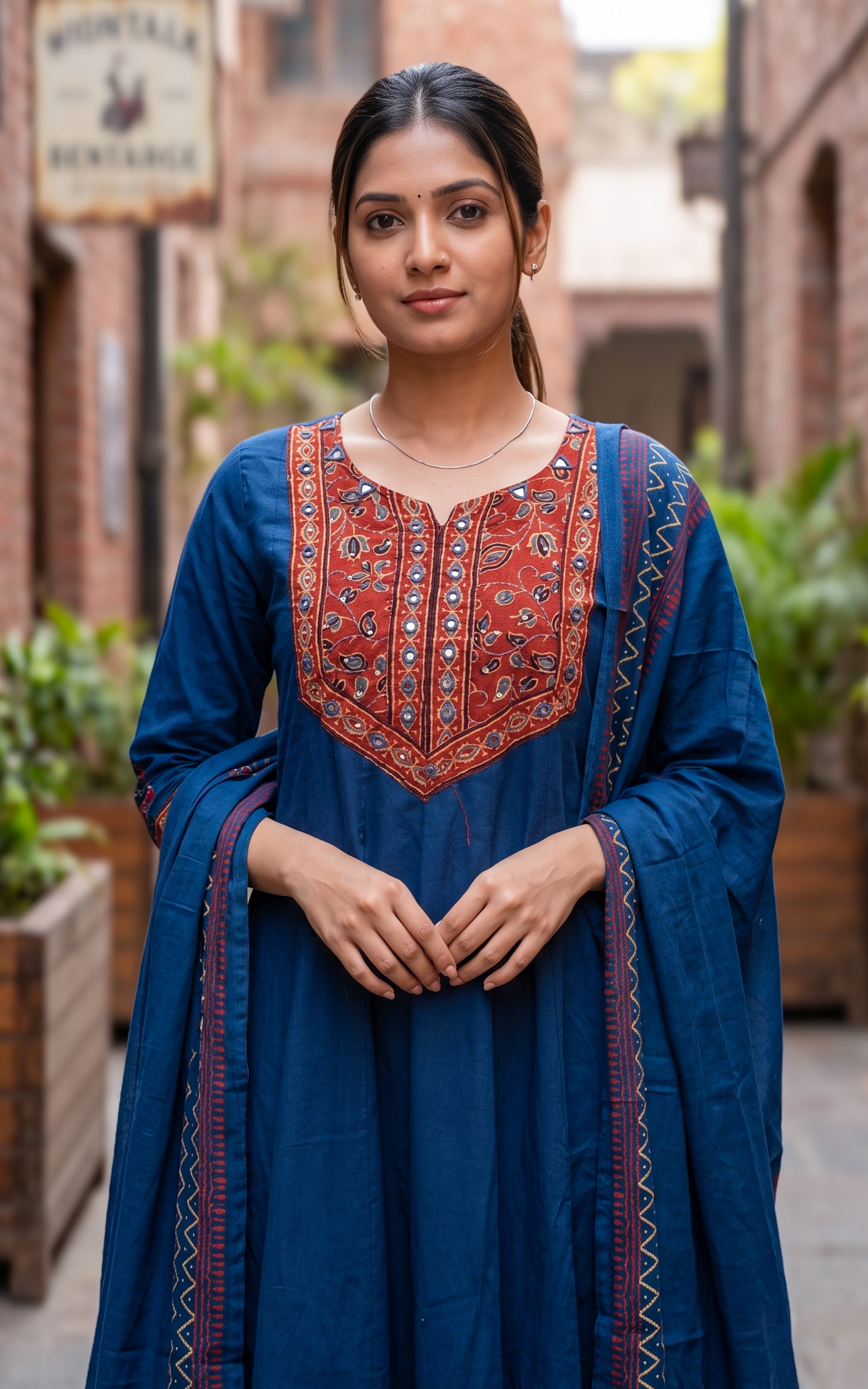 Mastani Blue (kurti+Dupatta)