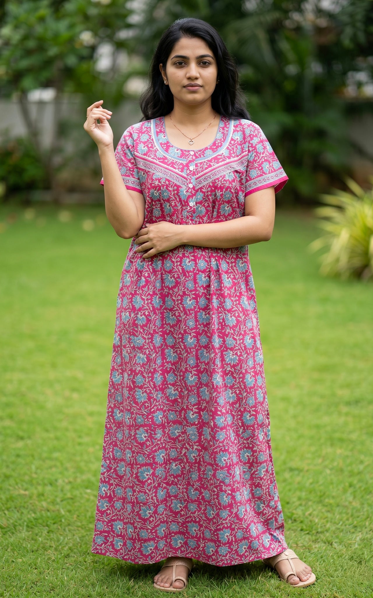 Cotton Straight Fit Nighty-162SS2E